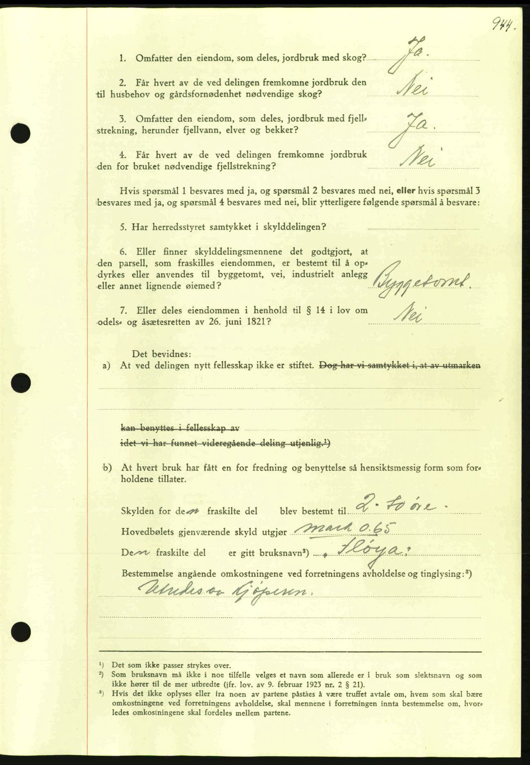 Nordmøre sorenskriveri, SAT/A-4132/1/2/2Ca: Pantebok nr. A89, 1940-1941, Dagboknr: 649/1941