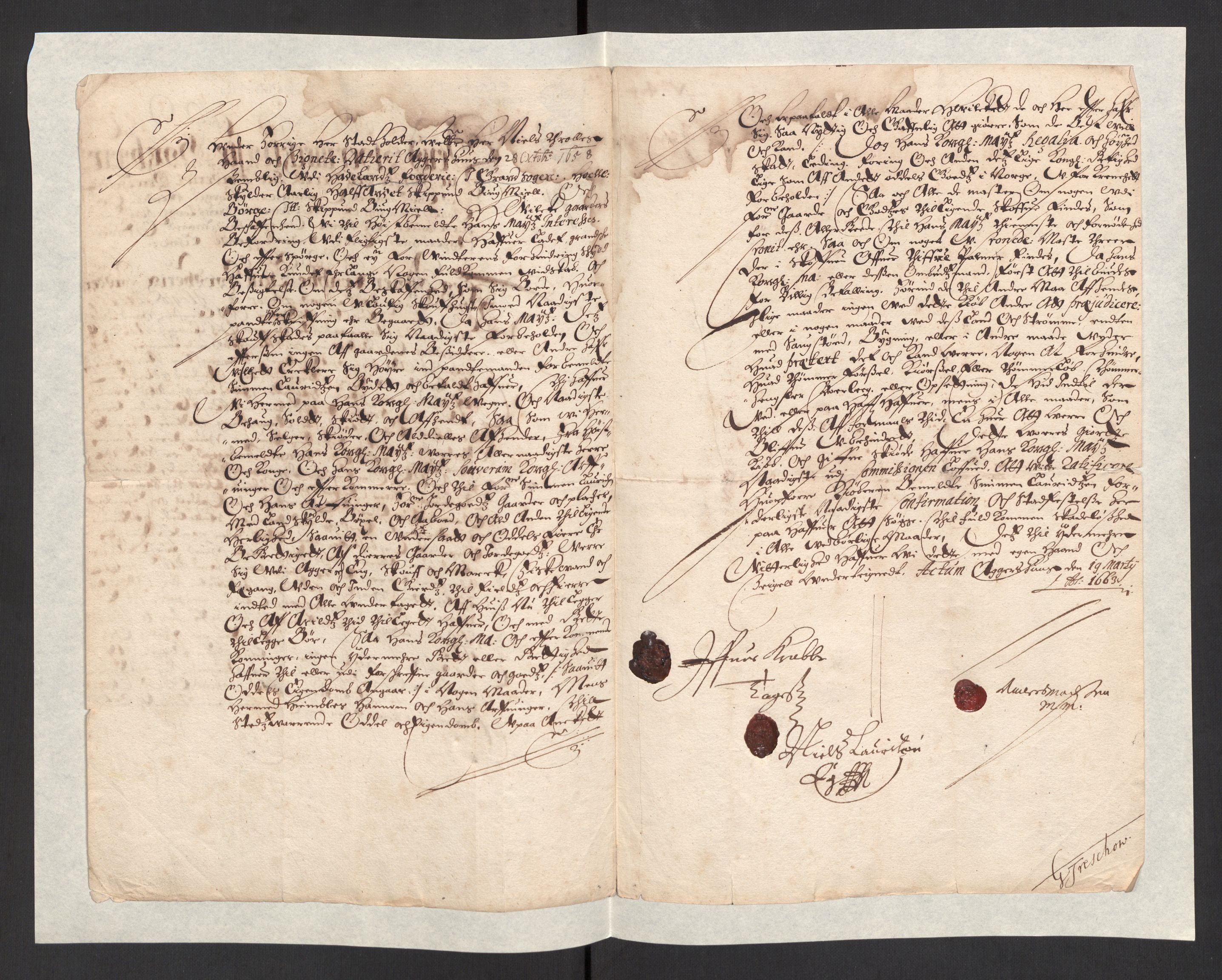 Rentekammeret, Kammerkanselliet, RA/EA-3111/G/Gg/Ggj/Ggja/L0001a: Skjøter utstedt av myndigheter i Norge og senere ombyttet med kongelige konfirmasjonsskjøter, 1663-1669, s. 44