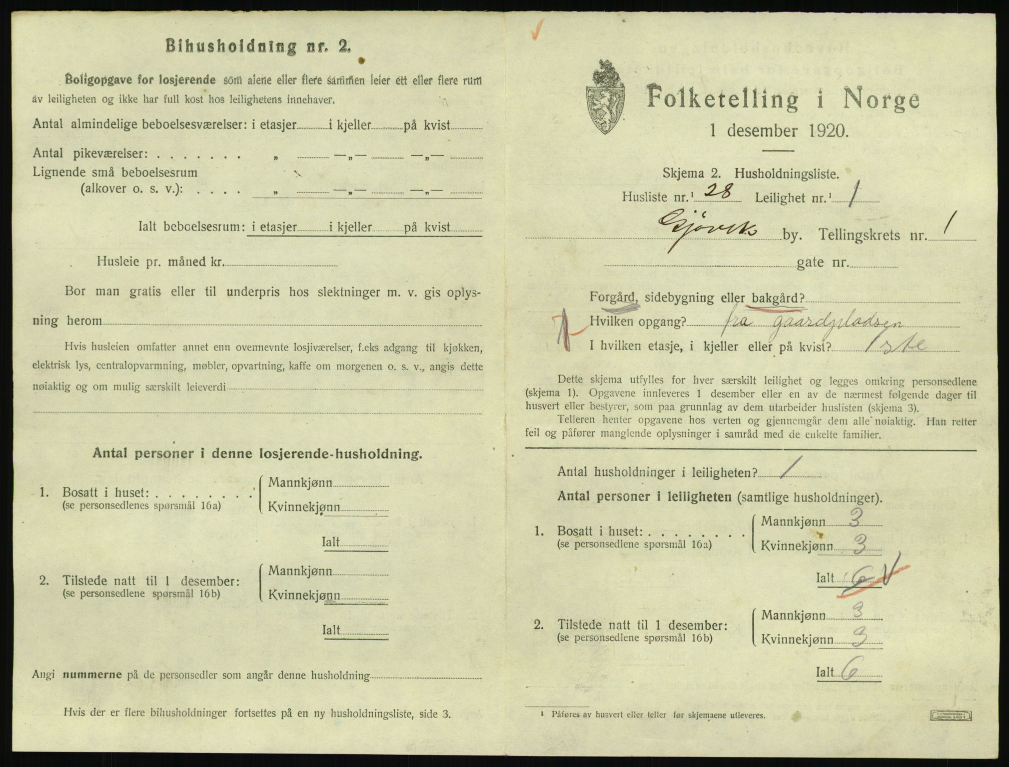 SAH, Folketelling 1920 for 0502 Gjøvik kjøpstad, 1920, s. 838