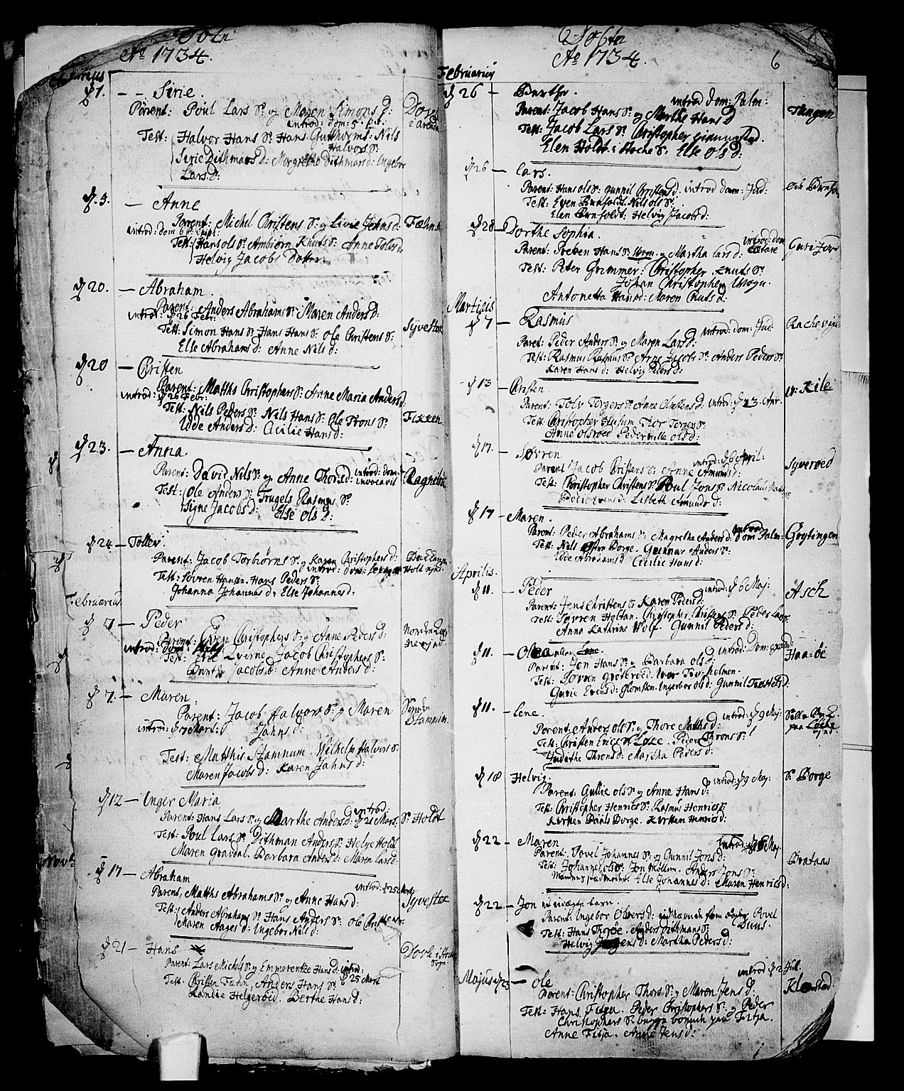 Stokke kirkebøker, SAKO/A-320/F/Fa/L0002: Ministerialbok nr. I 2, 1732-1770, s. 6