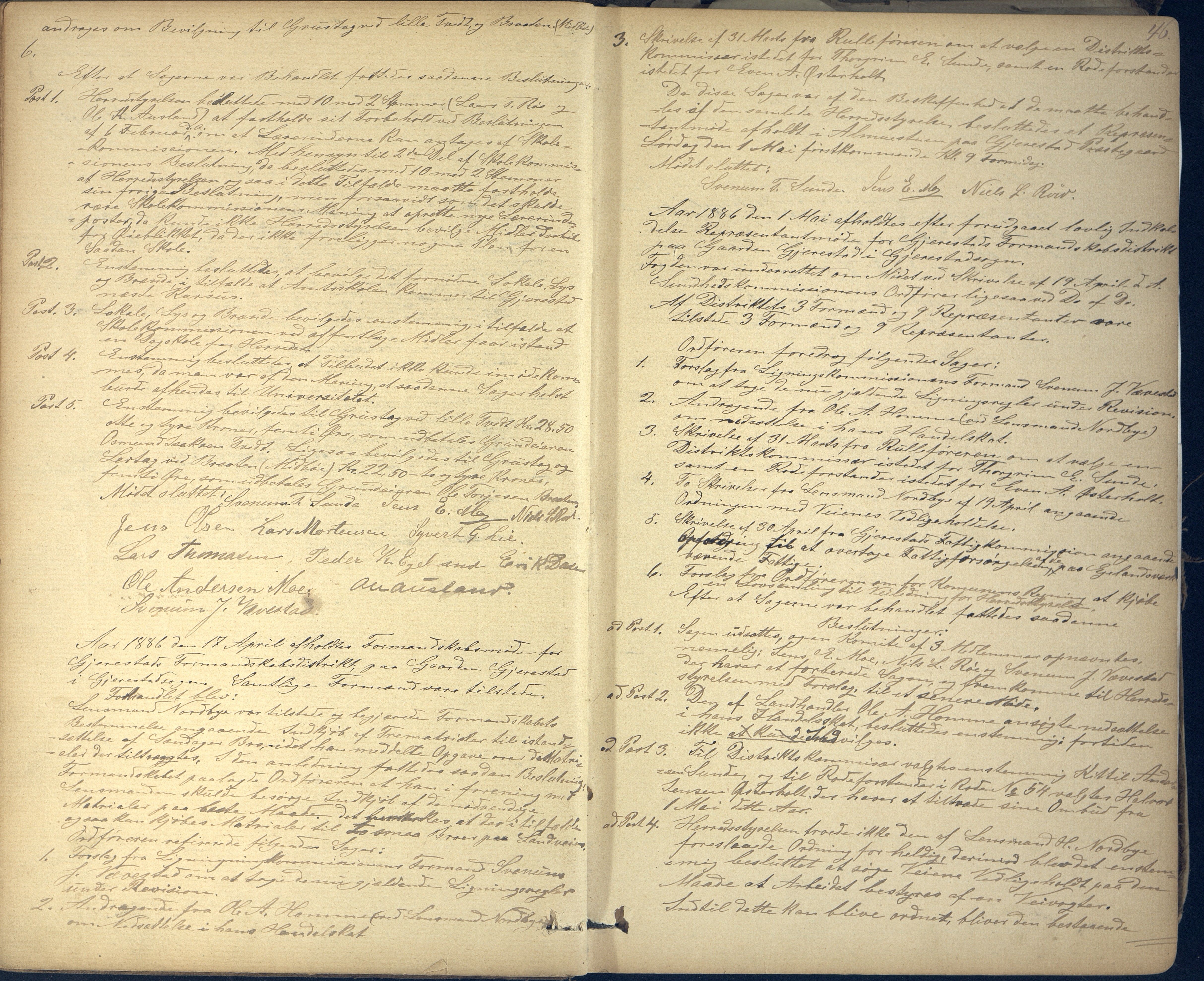 Gjerstad kommune, Kommunestyret, AAKS/KA0911-121_05/A01/L0003: Møtebok, 1880-1903, s. 46
