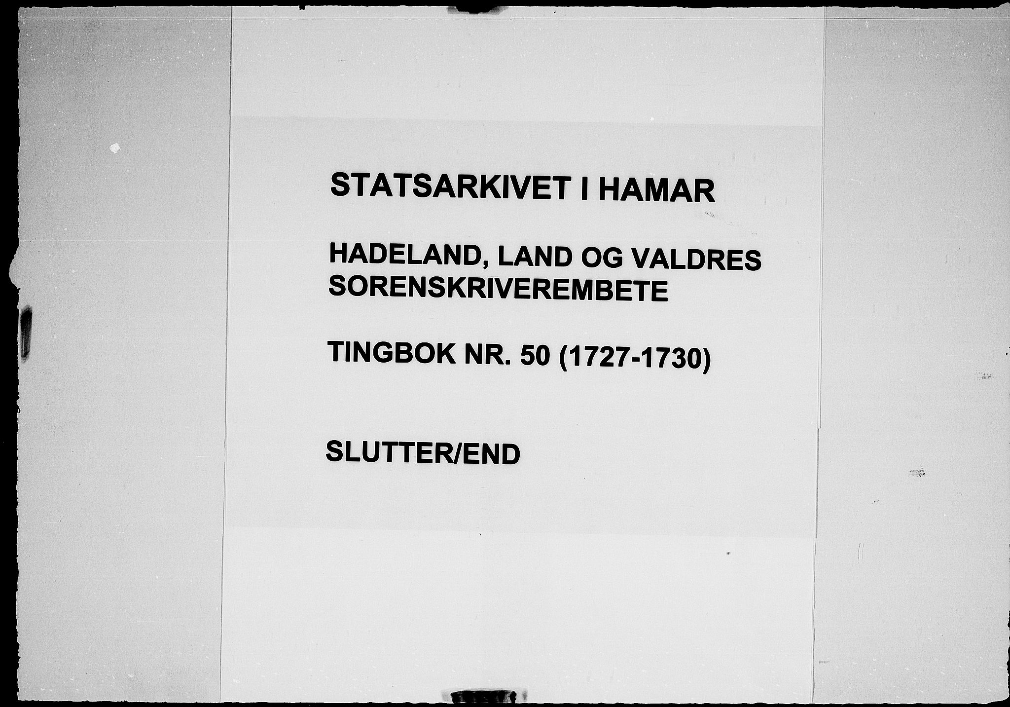 Hadeland, Land og Valdres sorenskriveri, AV/SAH-TING-028/G/Gb/L0050: Tingbok, 1727-1730