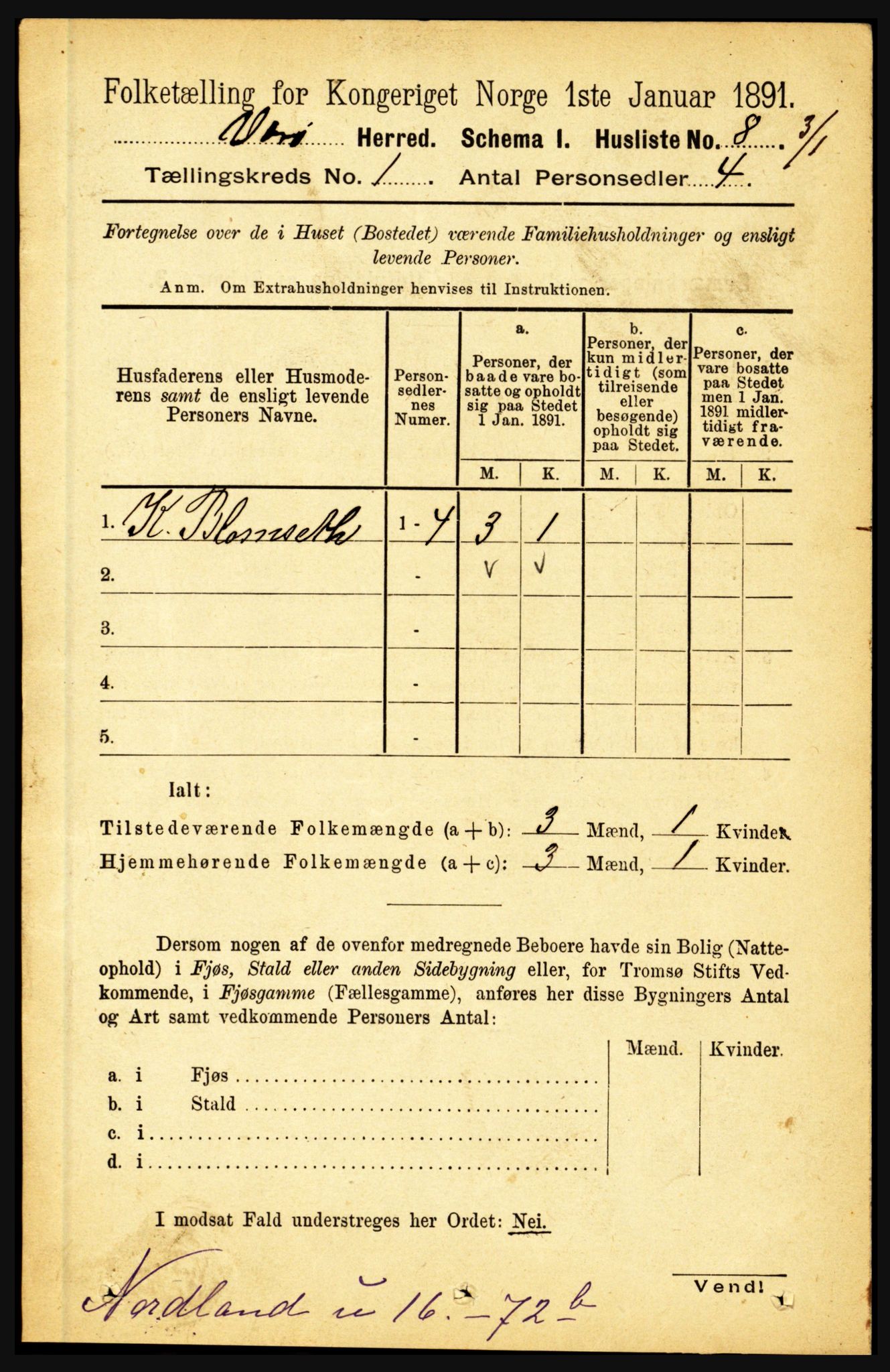 RA, Folketelling 1891 for 1857 Værøy herred, 1891, s. 21