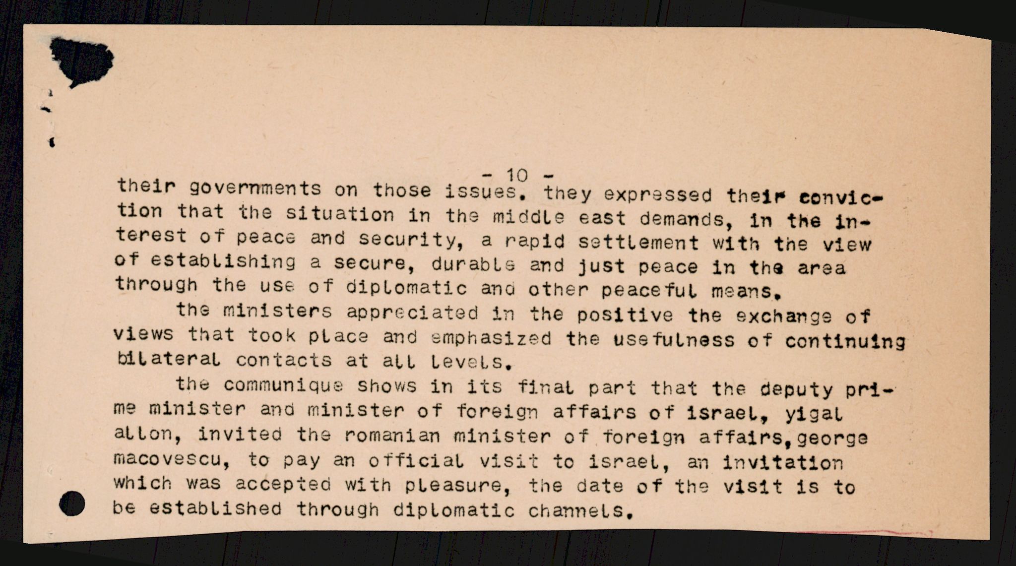 Utenriksdepartementet, hovedarkiv, RA/S-6794/D/Db/Dba/L0777/0001: Verdenspolitikk. Fremmede staters politikk (G.L.) / Israel: Politikk (3 mapper), 1973-1975, s. 1021