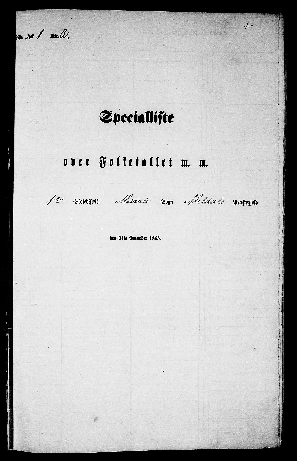 RA, Folketelling 1865 for 1636P Meldal prestegjeld, 1865, s. 11