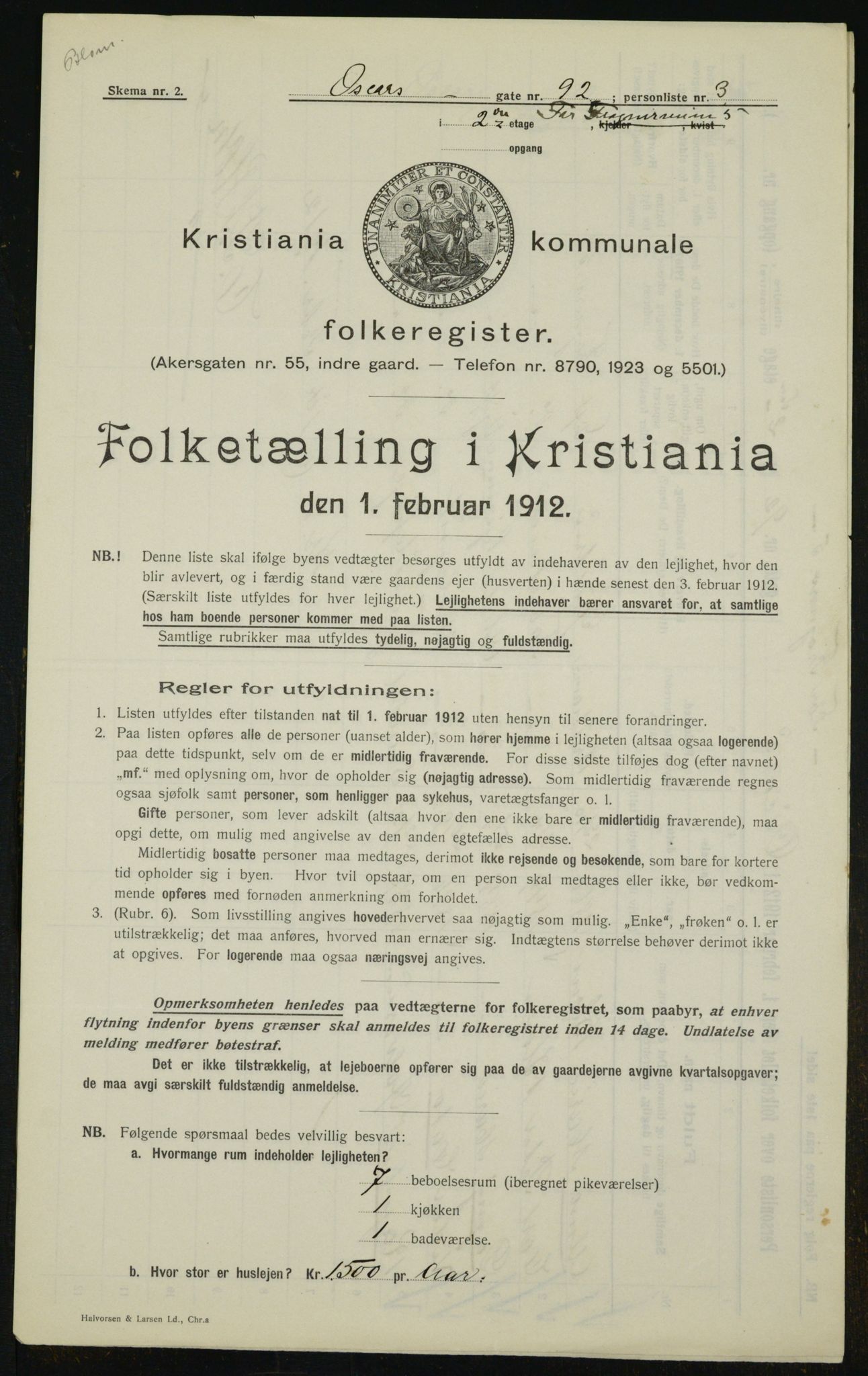 OBA, Kommunal folketelling 1.2.1912 for Kristiania, 1912, s. 77527