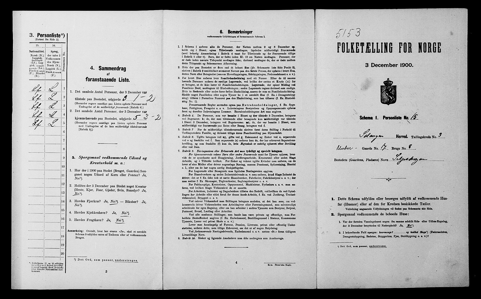 SATØ, Folketelling 1900 for 1921 Salangen herred, 1900, s. 265