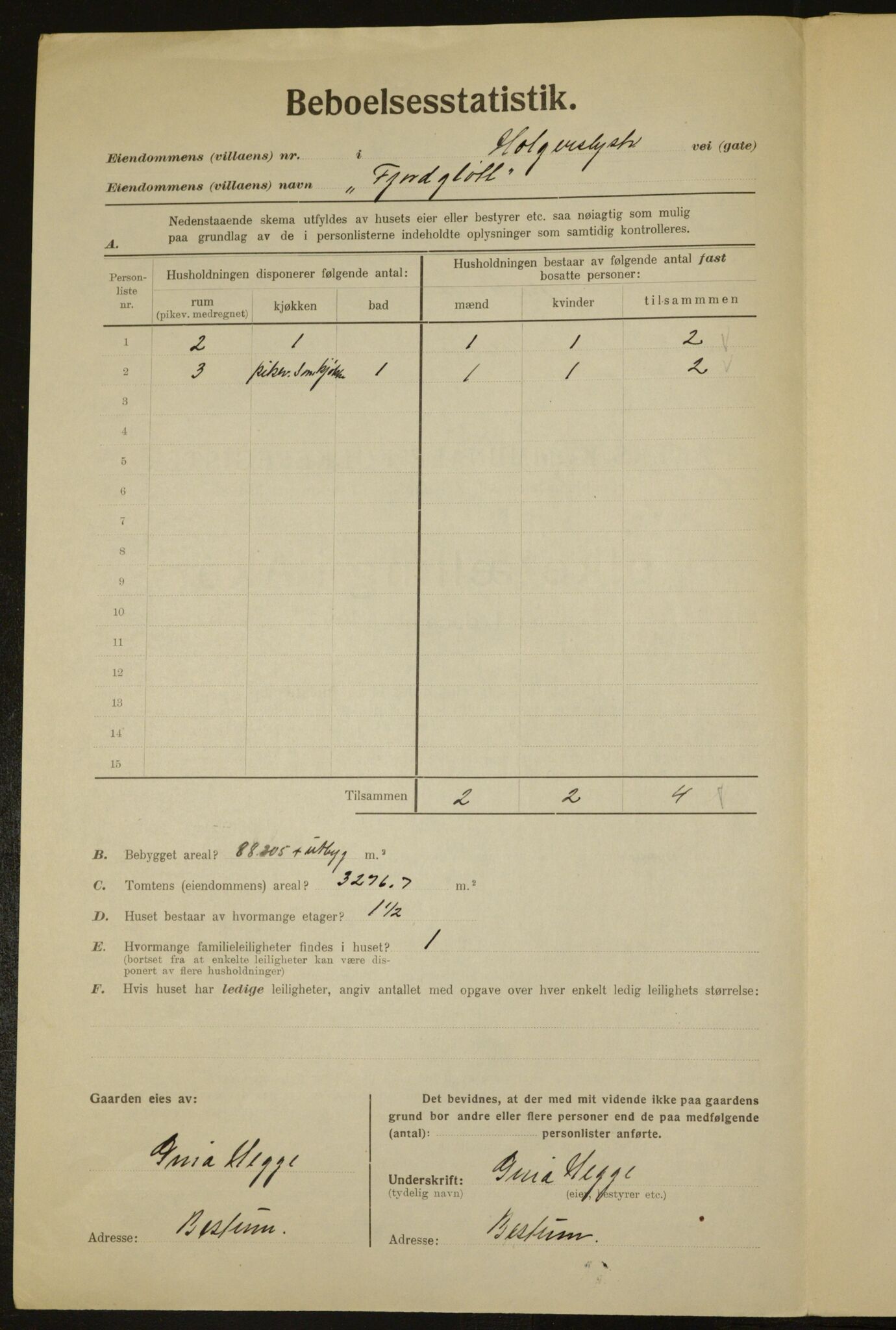 , Kommunal folketelling 1.12.1923 for Aker, 1923, s. 2597