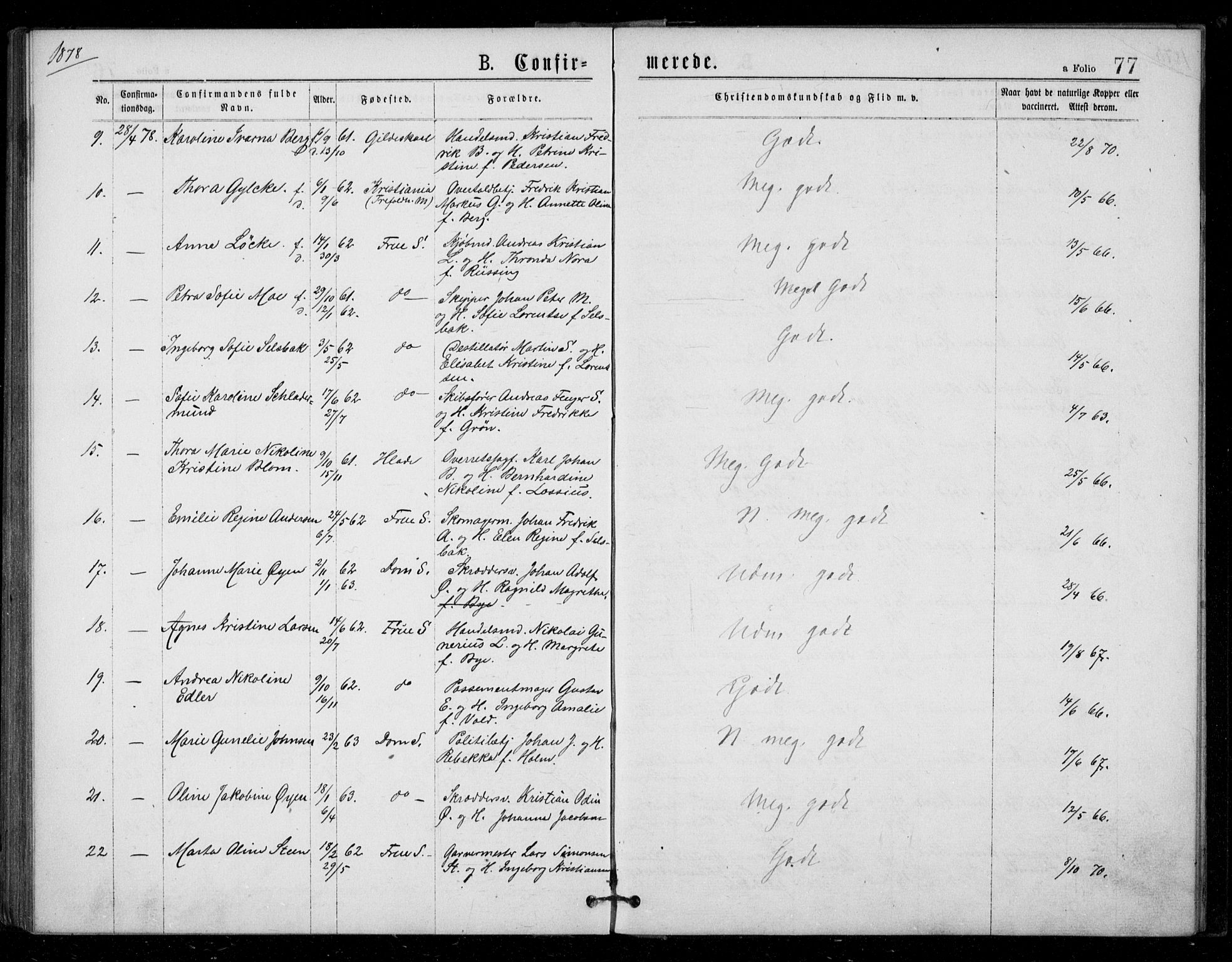 Ministerialprotokoller, klokkerbøker og fødselsregistre - Sør-Trøndelag, AV/SAT-A-1456/602/L0121: Ministerialbok nr. 602A19, 1872-1879, s. 77