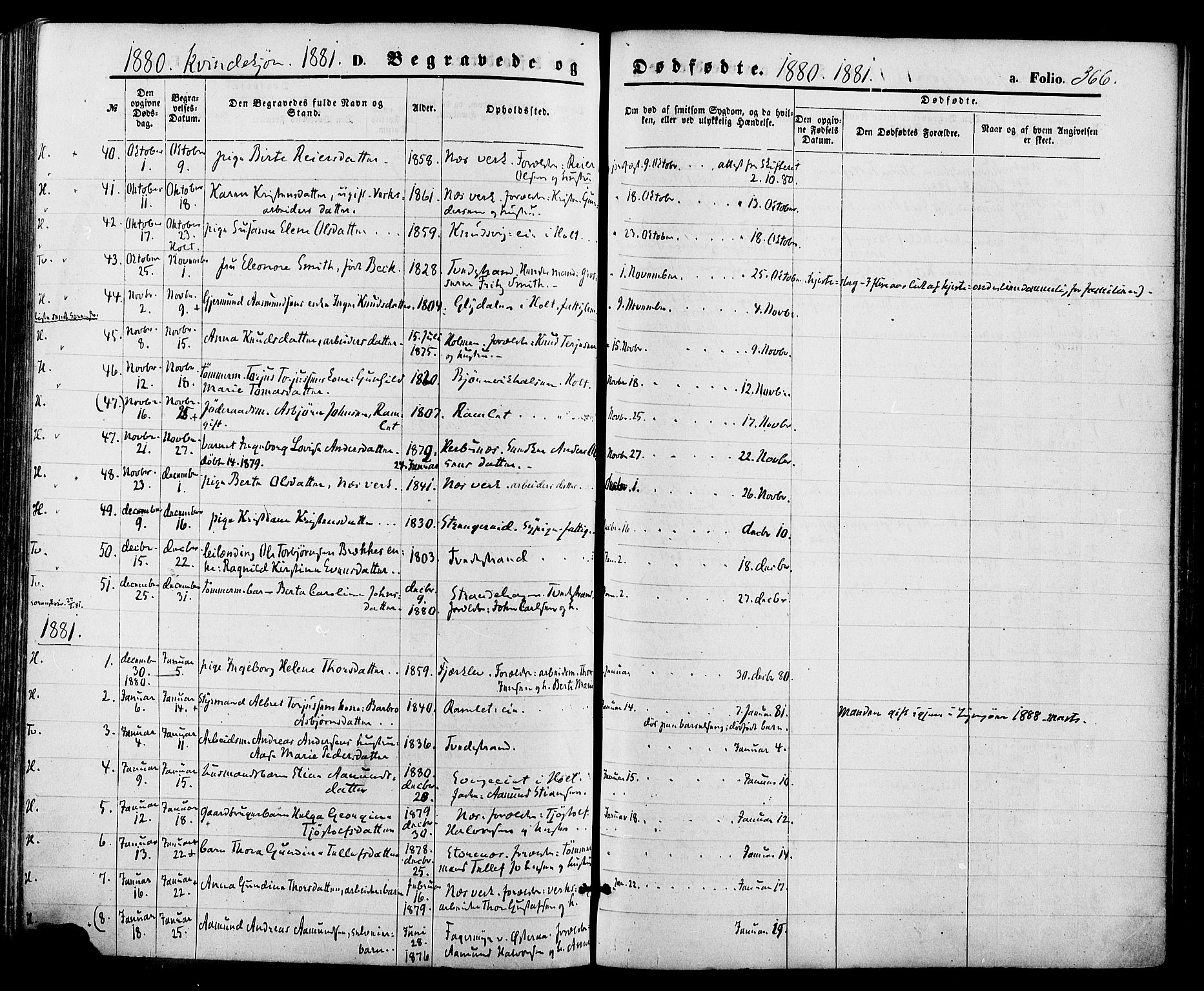 Holt sokneprestkontor, AV/SAK-1111-0021/F/Fa/L0010: Ministerialbok nr. A 10, 1872-1885, s. 366