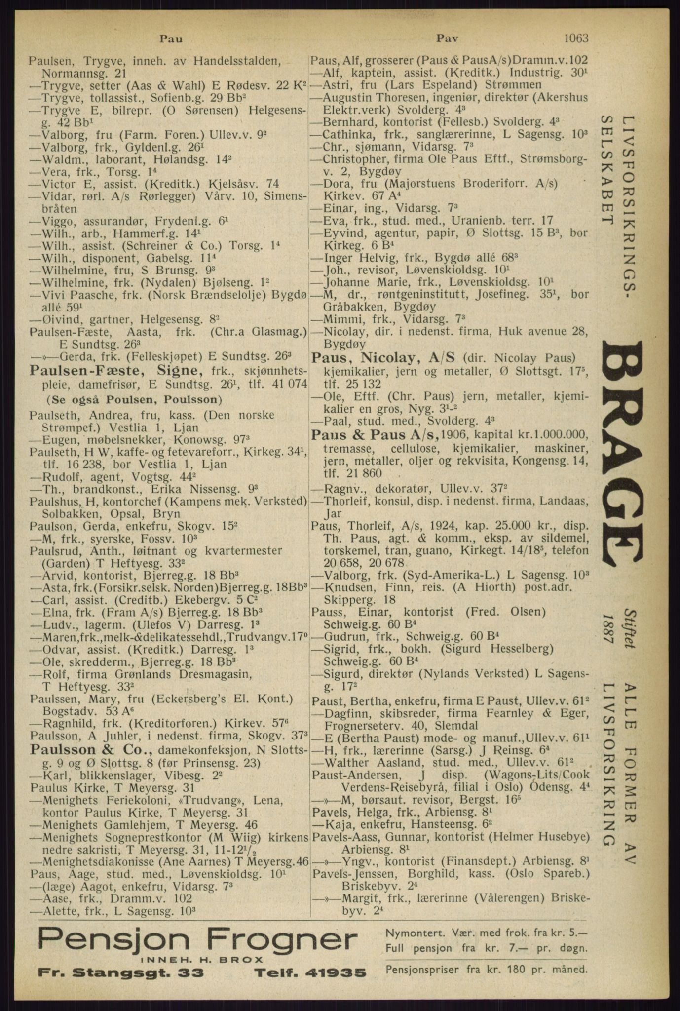 Kristiania/Oslo adressebok, PUBL/-, 1933, s. 1063
