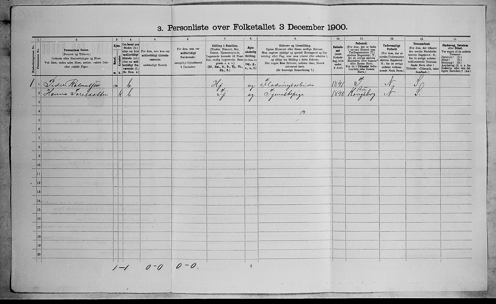 RA, Folketelling 1900 for 0625 Nedre Eiker herred, 1900, s. 804