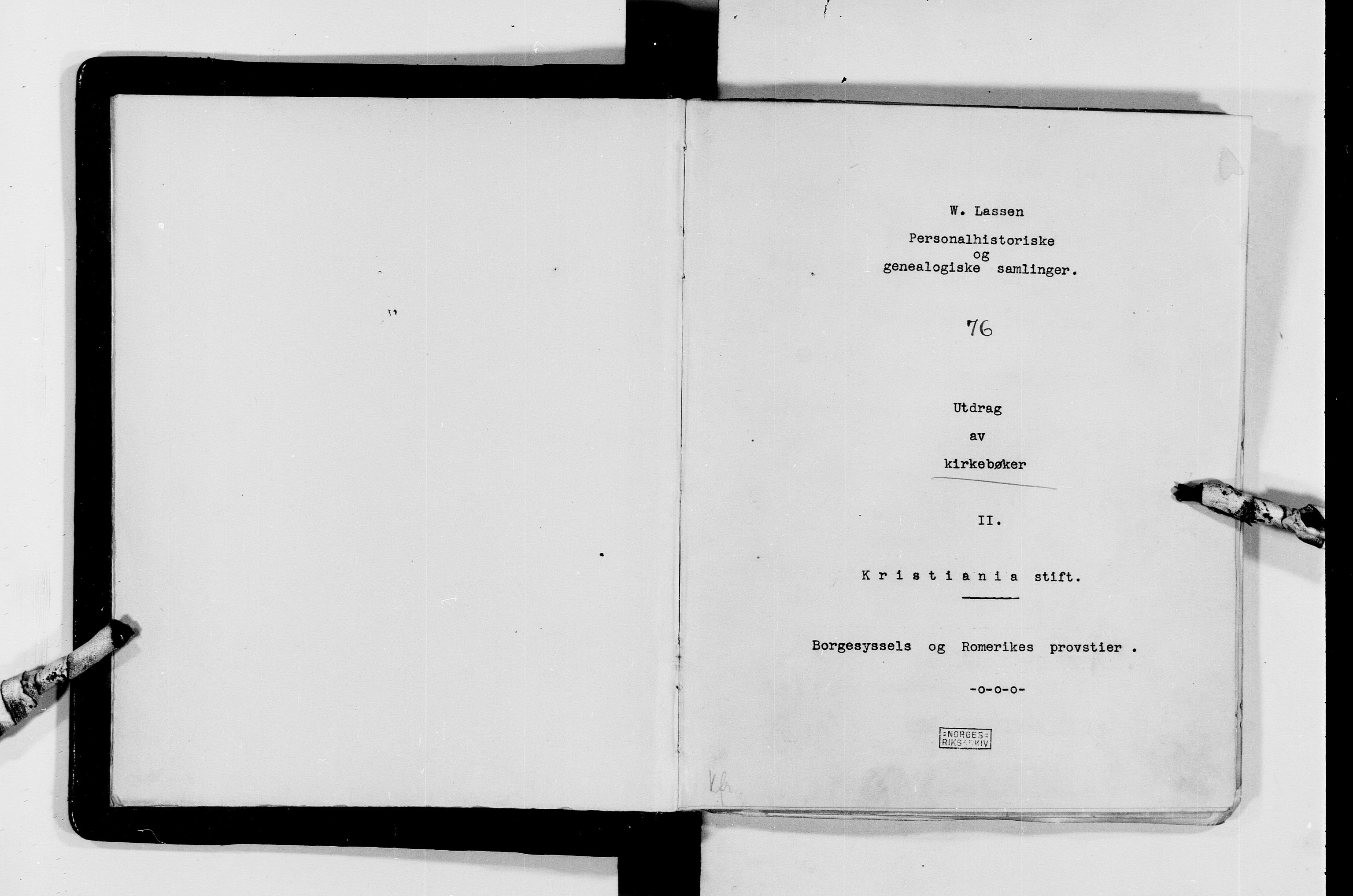 Lassens samlinger, AV/RA-PA-0051/F/Fc/L0076: Utdrag av kirkebøker II - Kristiania stift: Borgesyssel prosti og Romerike prosti, 1645-1855, s. 2