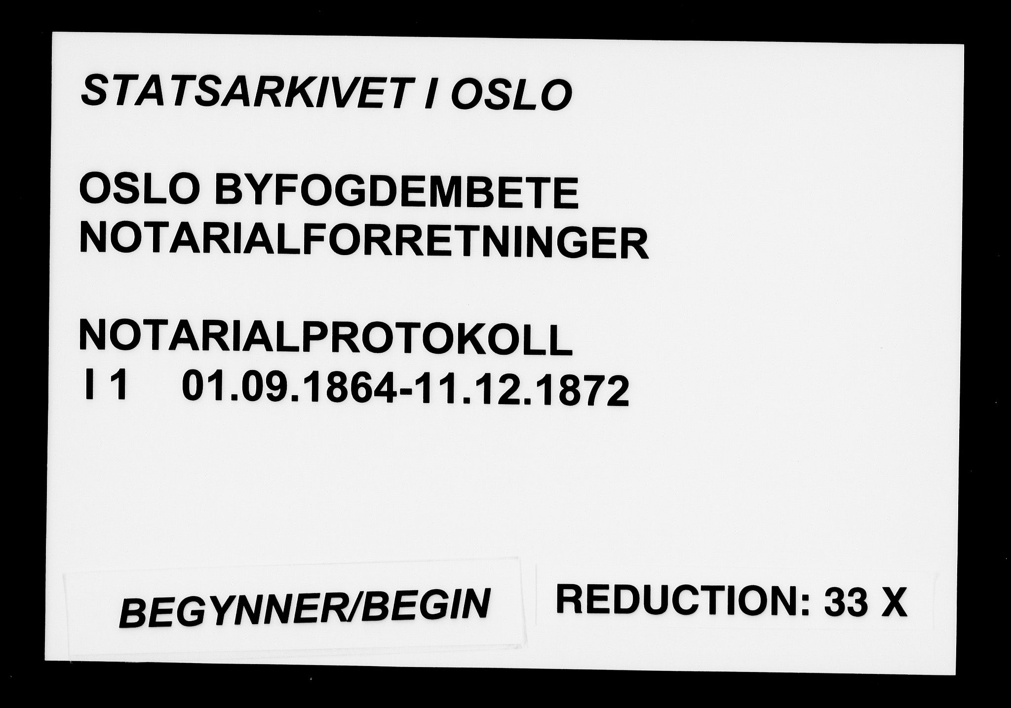 Oslo byfogd avd. I, SAO/A-10220/L/Lb/Lba/L0001: Notarialprotokoll, rekke I, 1864-1872