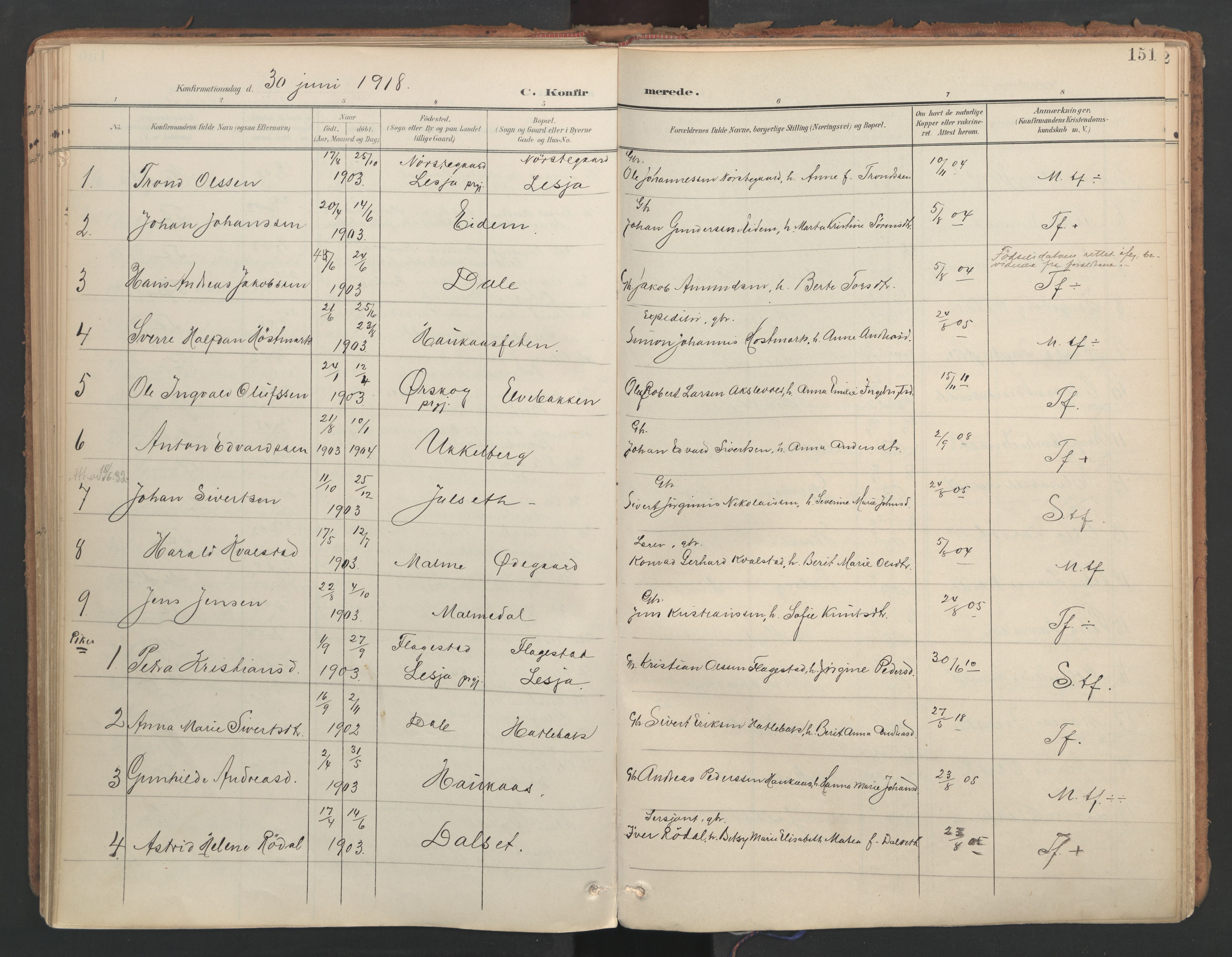 Ministerialprotokoller, klokkerbøker og fødselsregistre - Møre og Romsdal, AV/SAT-A-1454/564/L0741: Ministerialbok nr. 564A02, 1900-1976, s. 151