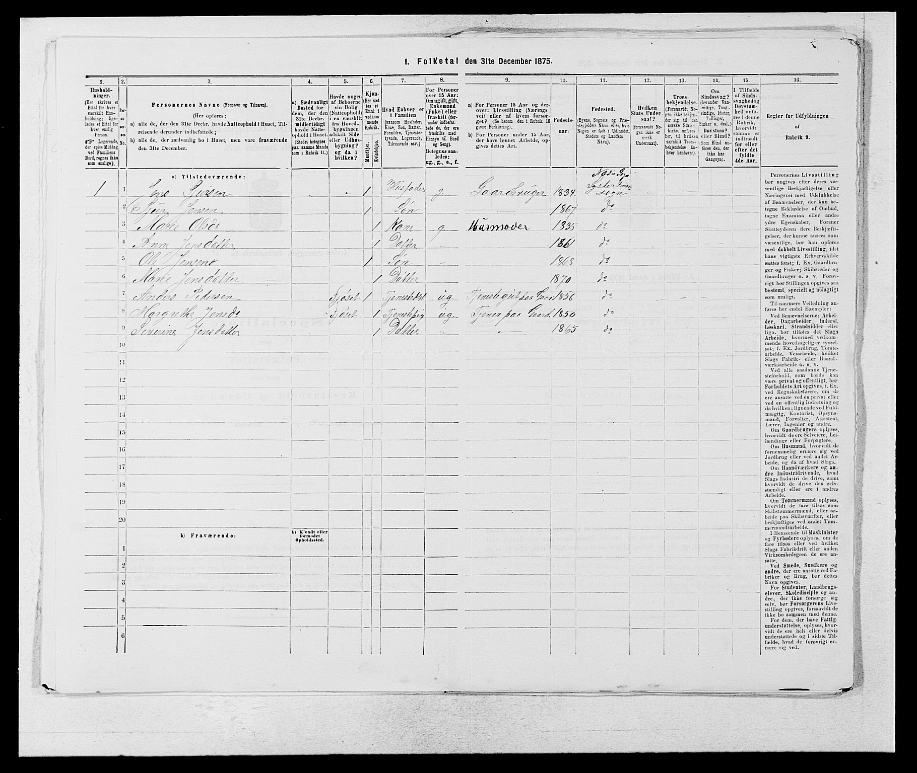 SAB, Folketelling 1875 for 1426P Luster prestegjeld, 1875, s. 942