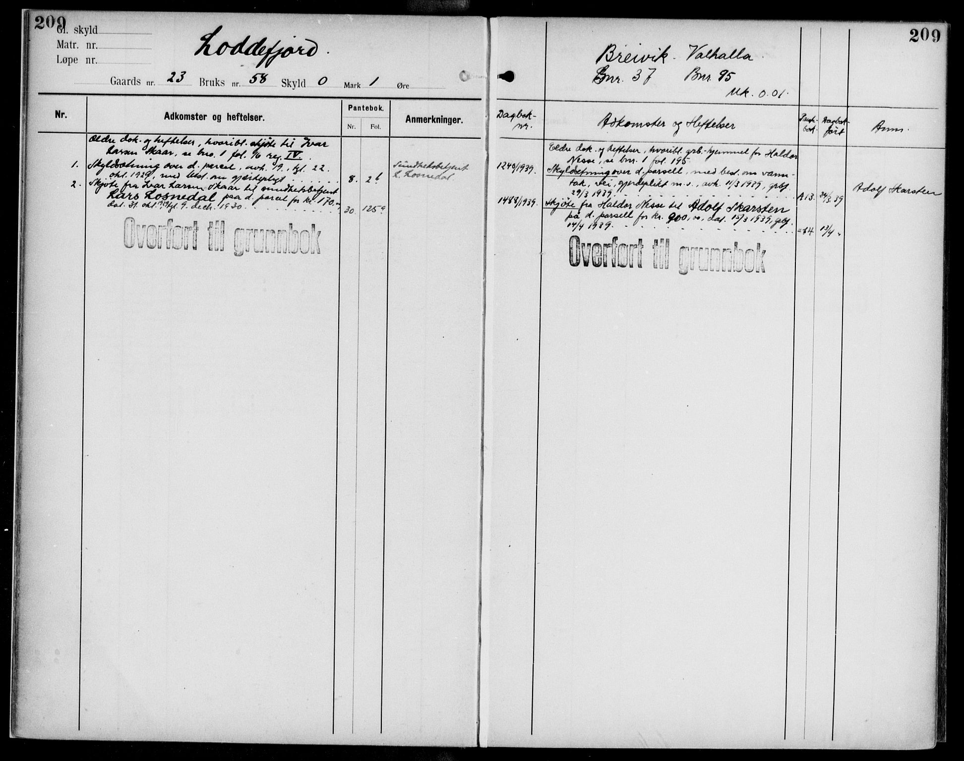 Midhordland sorenskriveri, AV/SAB-A-3001/1/G/Ga/Gab/L0109: Panteregister nr. II.A.b.109, s. 209