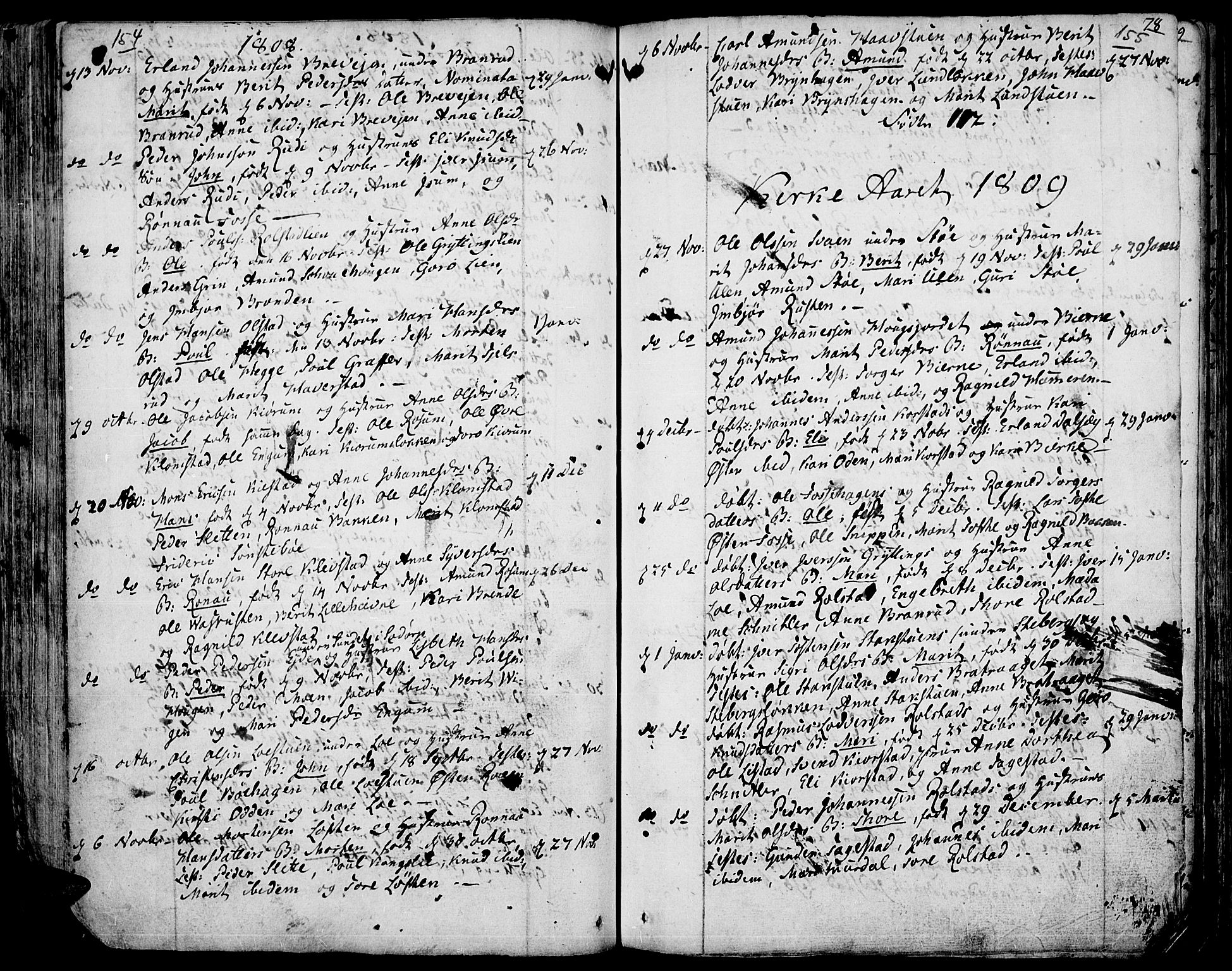 Fron prestekontor, AV/SAH-PREST-078/H/Ha/Haa/L0001: Ministerialbok nr. 1, 1799-1816, s. 154-155