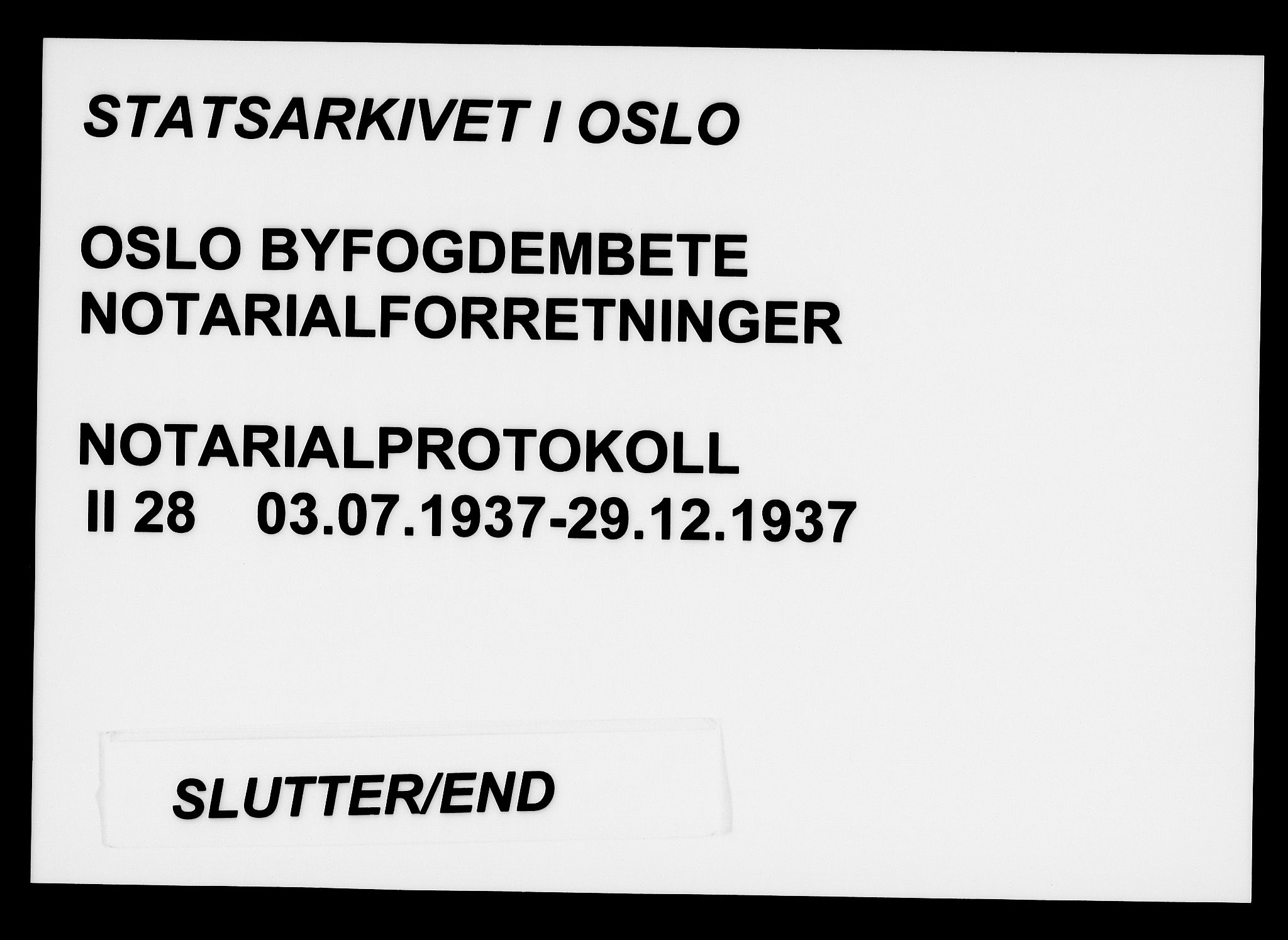 Oslo byfogd avd. I, SAO/A-10220/L/Lb/Lbb/L0028: Notarialprotokoll, rekke II: Vigsler, 1937
