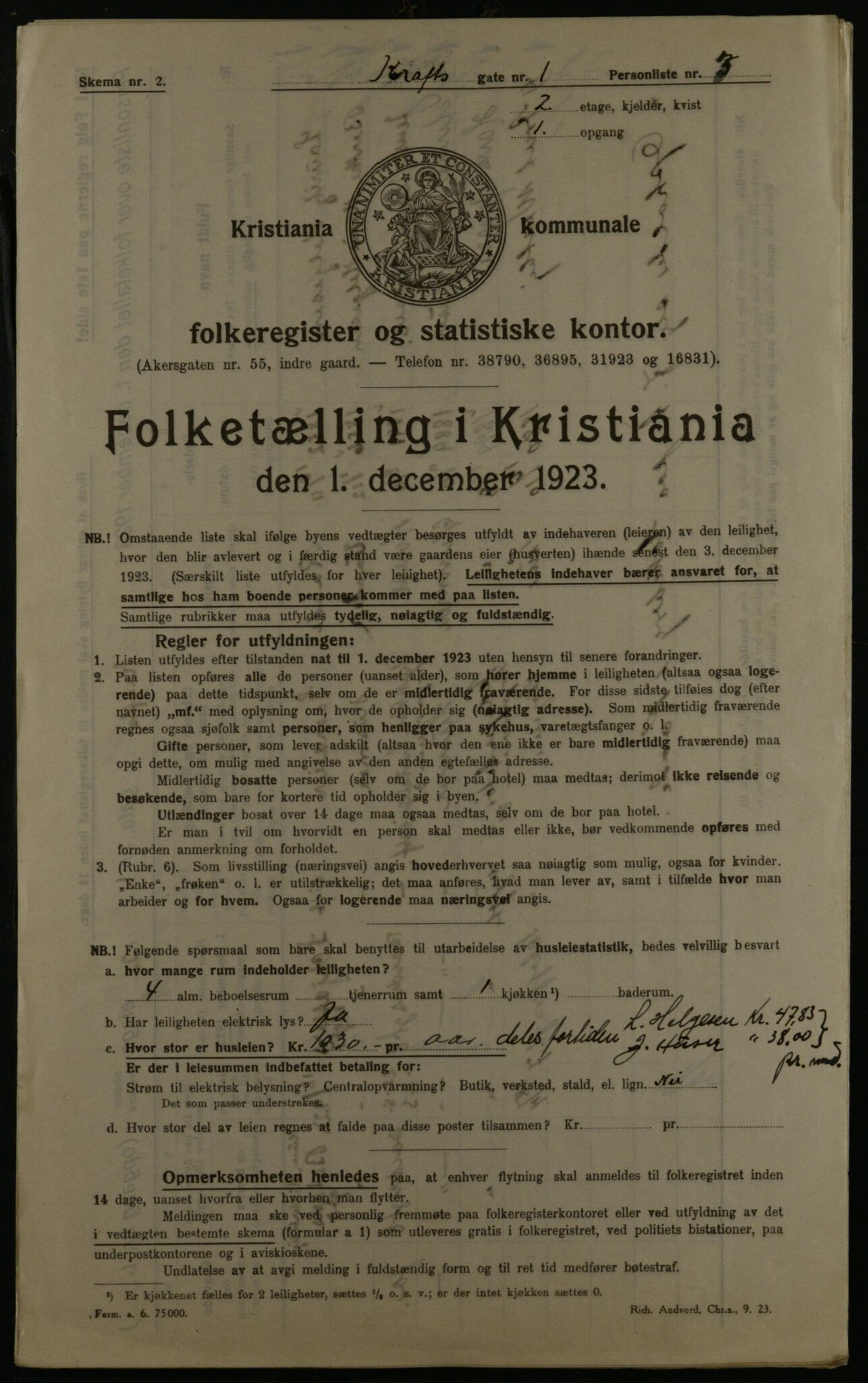 OBA, Kommunal folketelling 1.12.1923 for Kristiania, 1923, s. 60300