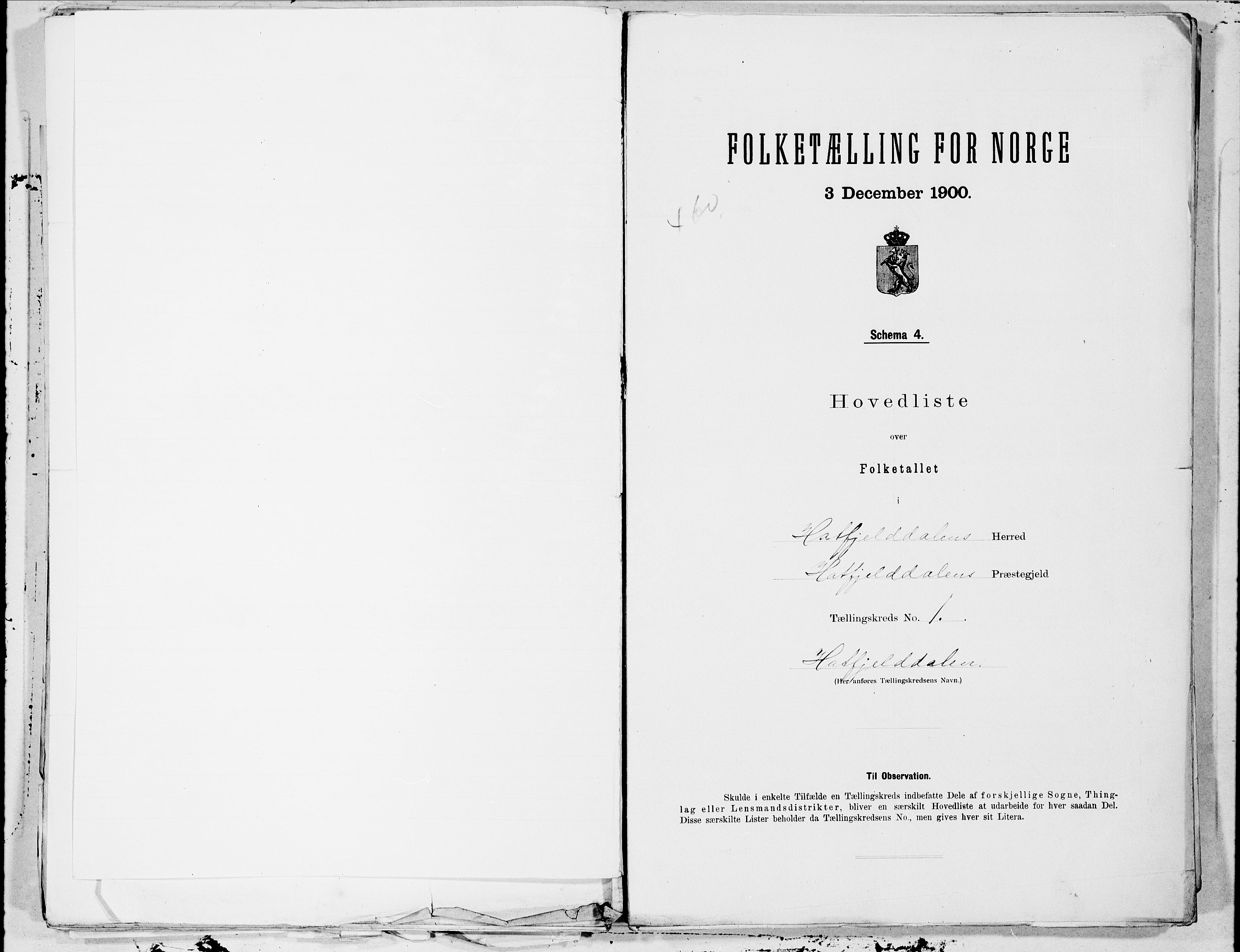 SAT, Folketelling 1900 for 1826 Hattfjelldal herred, 1900, s. 2