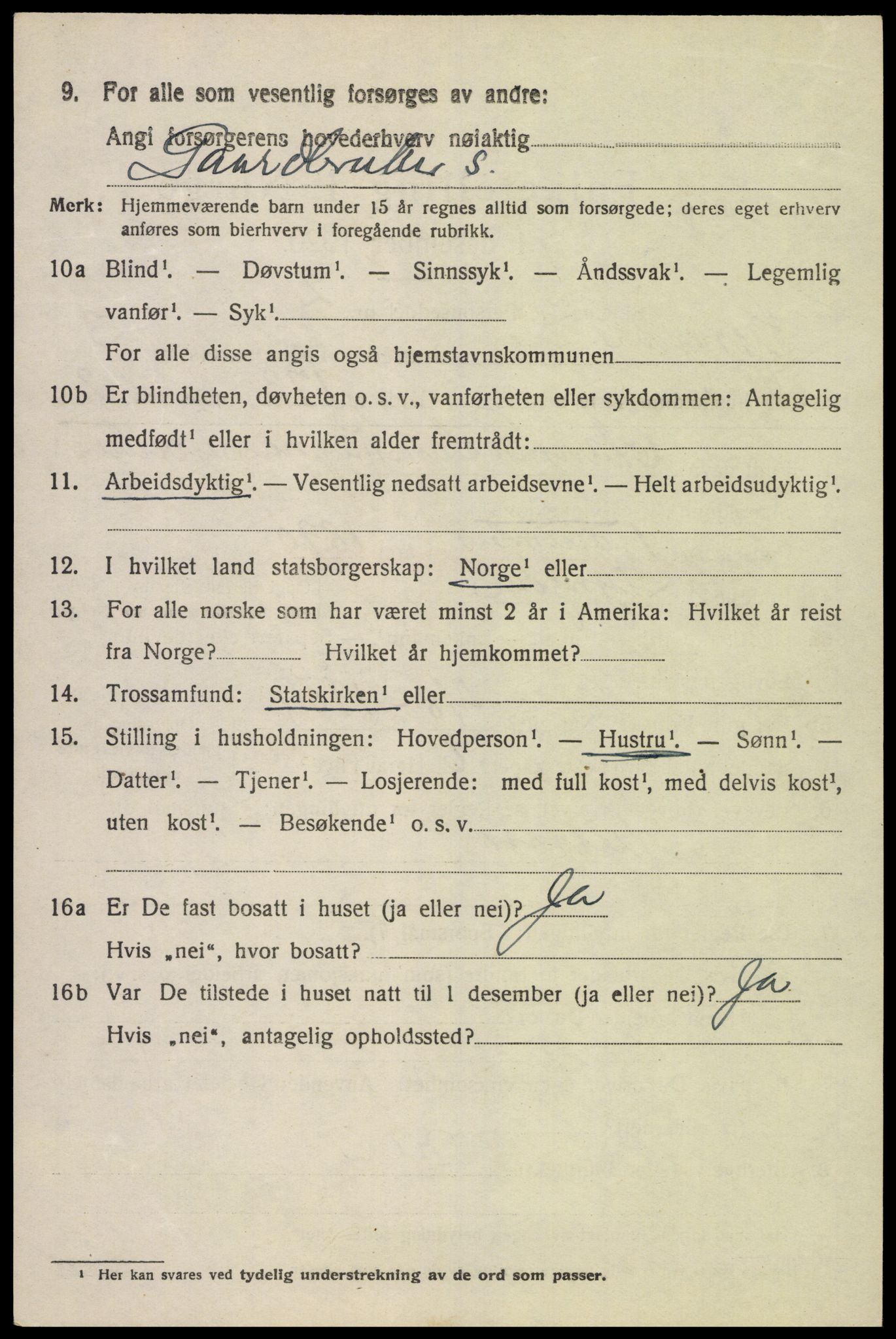 SAK, Folketelling 1920 for 1032 Lyngdal herred, 1920, s. 2310