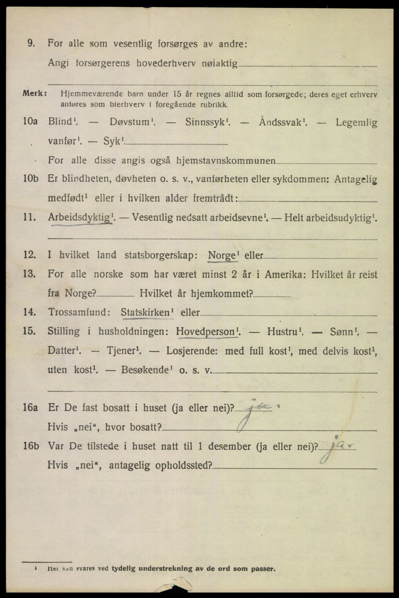 SAK, Folketelling 1920 for 1044 Gyland herred, 1920, s. 1019