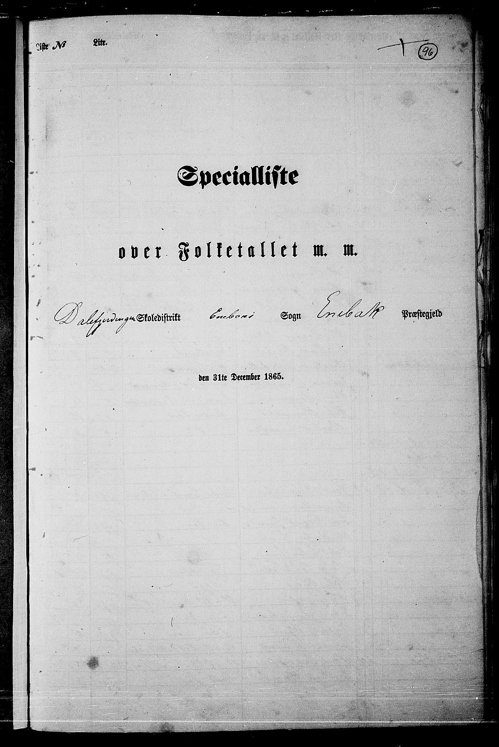RA, Folketelling 1865 for 0229P Enebakk prestegjeld, 1865, s. 85