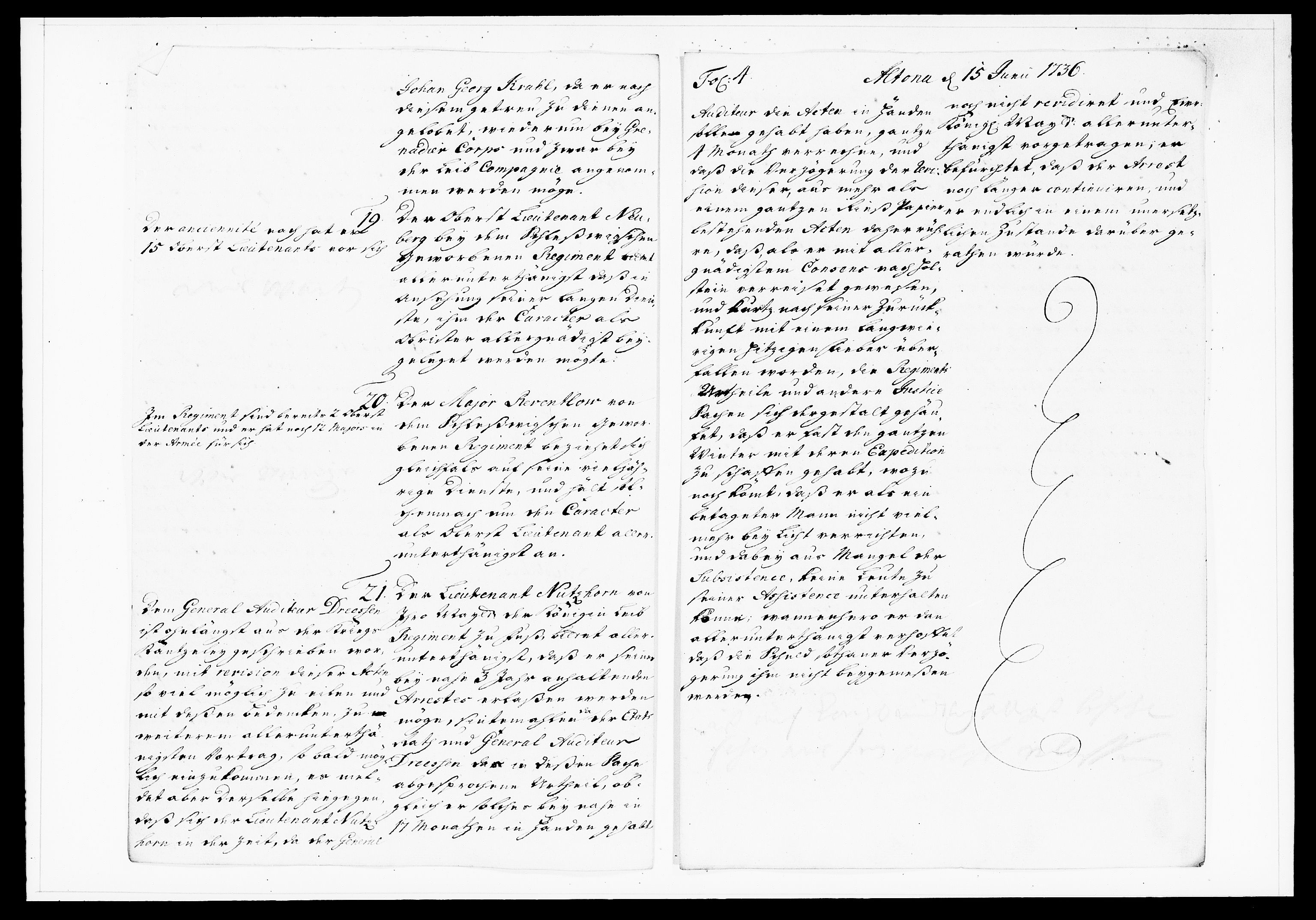 Krigskollegiet, Krigskancelliet, DRA/A-0006/-/1130-1137: Refererede sager, 1736, s. 205
