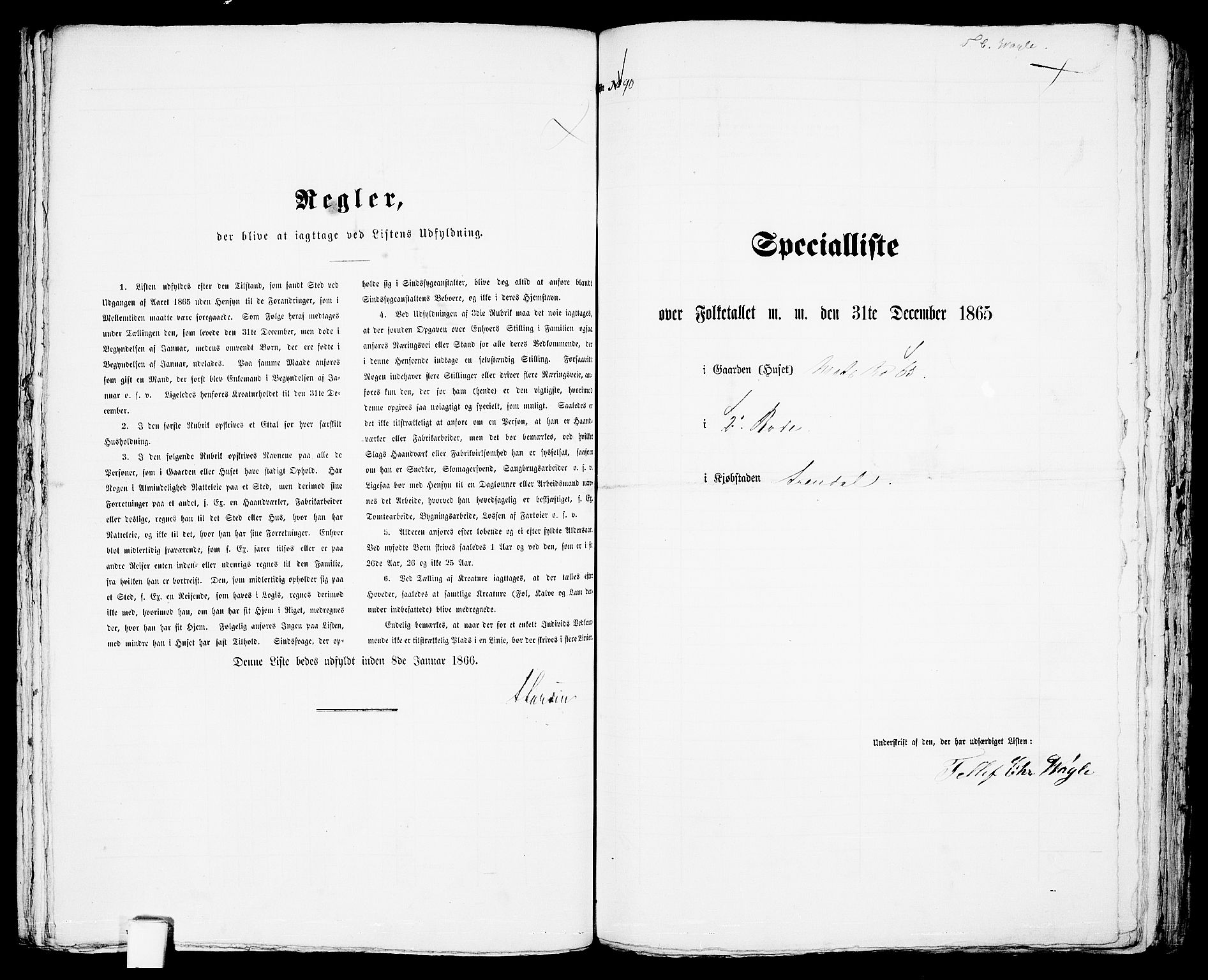 RA, Folketelling 1865 for 0903P Arendal prestegjeld, 1865, s. 185