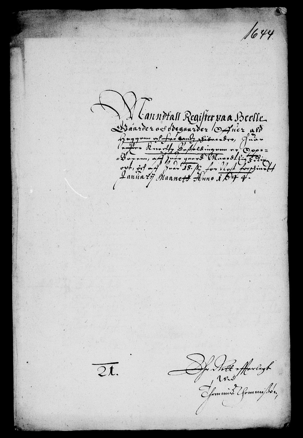 Rentekammeret inntil 1814, Reviderte regnskaper, Lensregnskaper, AV/RA-EA-5023/R/Rb/Rba/L0178: Akershus len, 1644