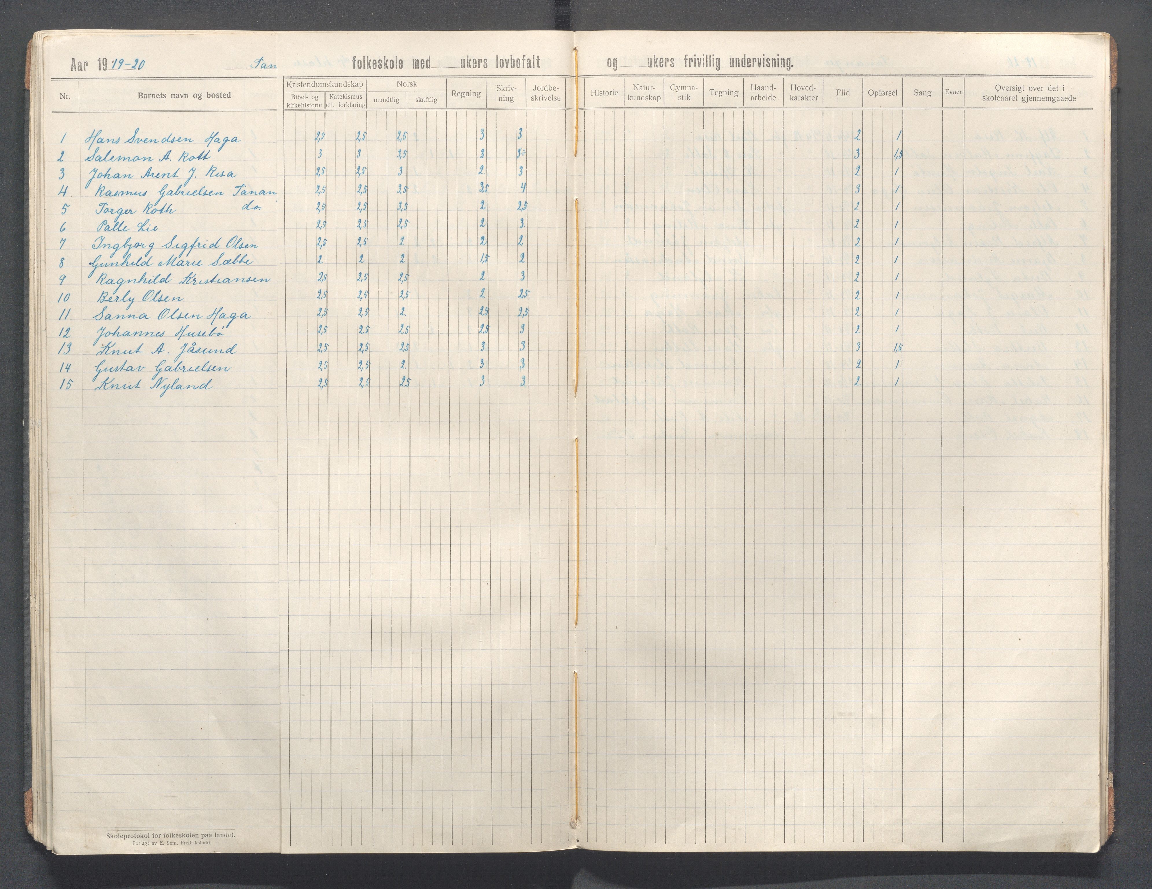 Håland kommune - Tananger skole, IKAR/K-102443/F/L0006: Skoleprotokoll, 1915-1920, s. 44