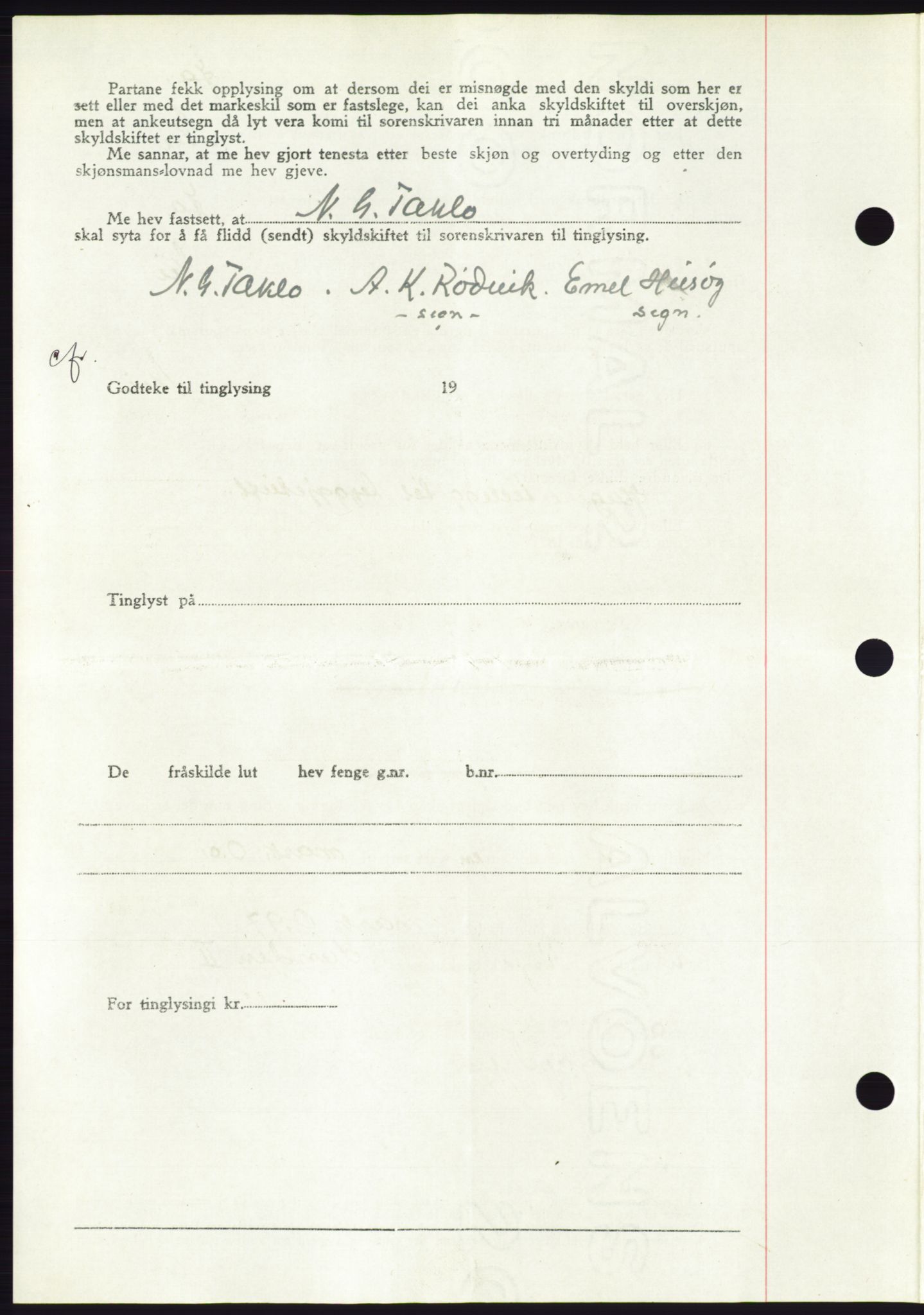 Søre Sunnmøre sorenskriveri, AV/SAT-A-4122/1/2/2C/L0085: Pantebok nr. 11A, 1949-1949, Dagboknr: 1800/1949