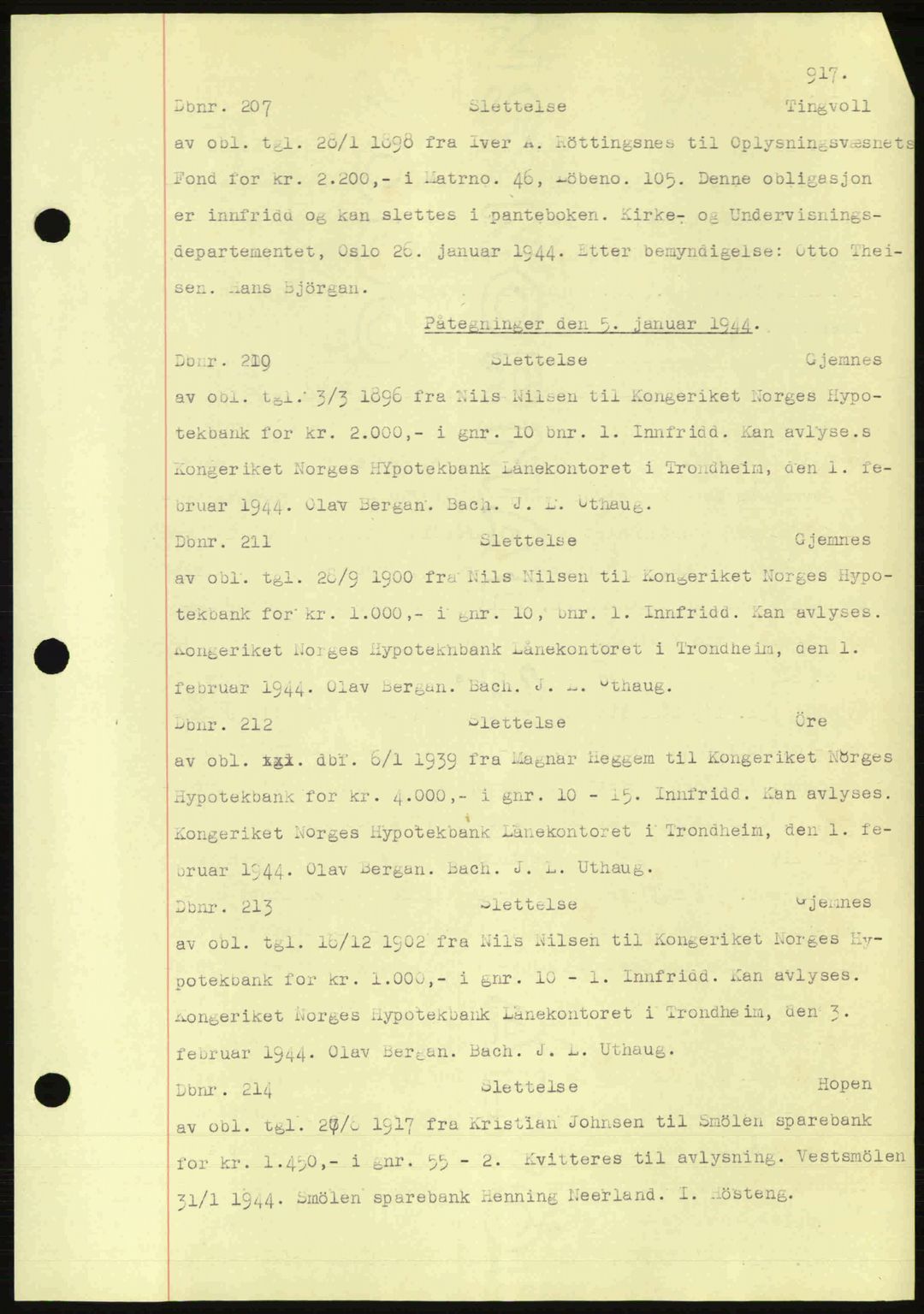 Nordmøre sorenskriveri, AV/SAT-A-4132/1/2/2Ca: Pantebok nr. C81, 1940-1945, Dagboknr: 207/1944