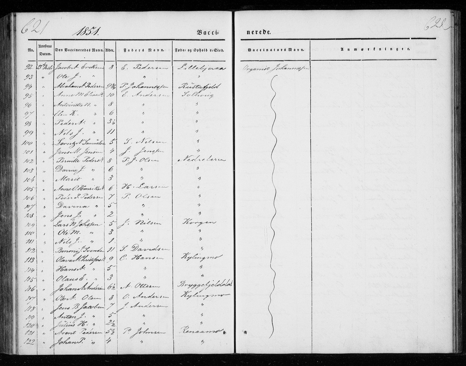 Ministerialprotokoller, klokkerbøker og fødselsregistre - Nordland, AV/SAT-A-1459/825/L0355: Ministerialbok nr. 825A09, 1842-1863, s. 621-622