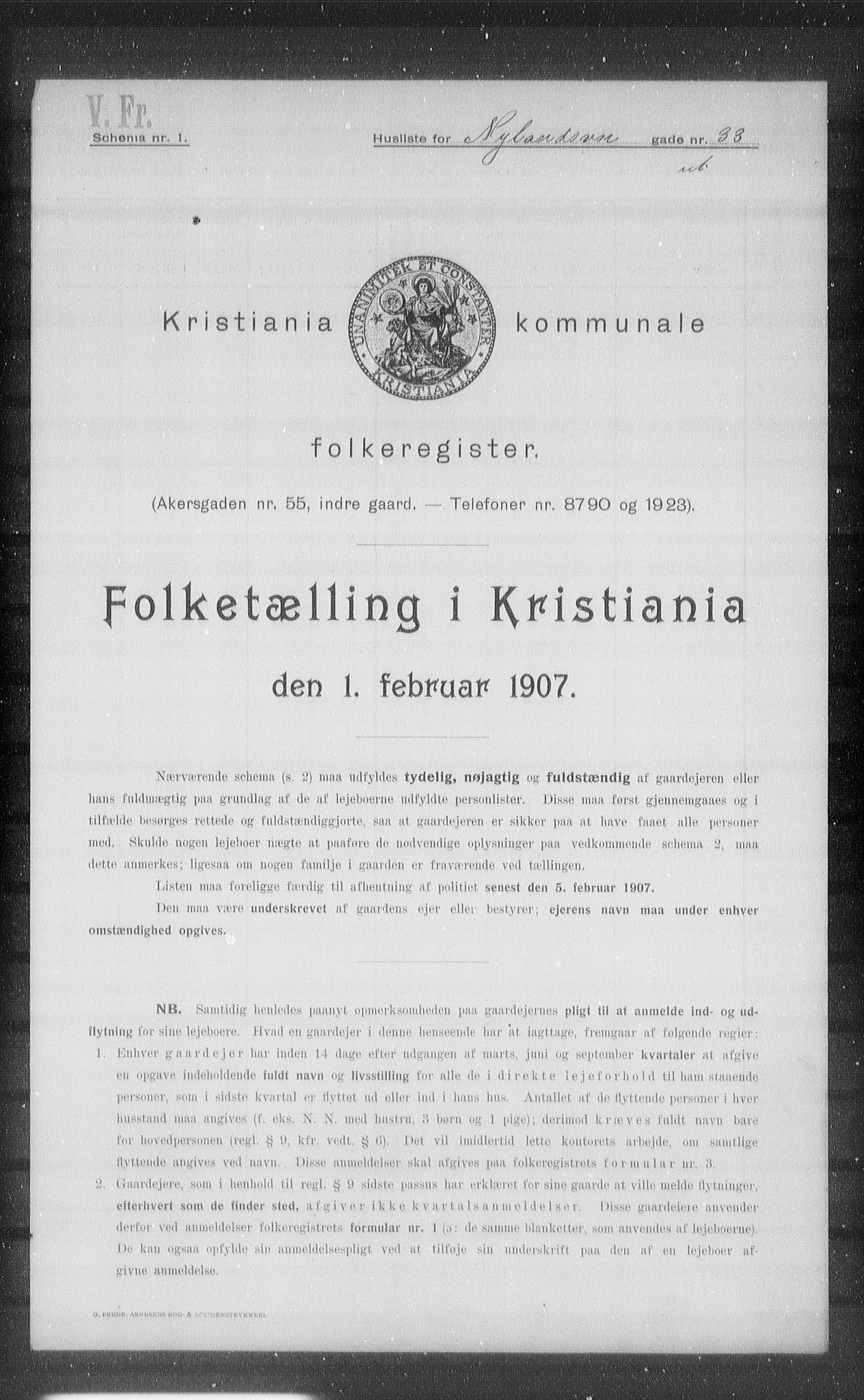 OBA, Kommunal folketelling 1.2.1907 for Kristiania kjøpstad, 1907, s. 37965