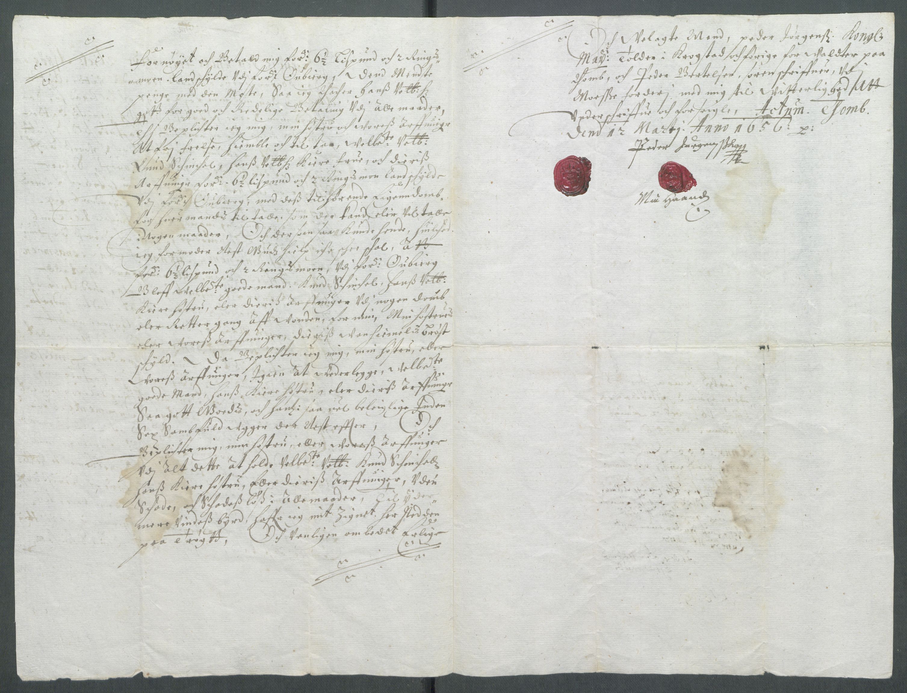 Riksarkivets diplomsamling, AV/RA-EA-5965/F02/L0166: Dokumenter, 1654-1656, s. 190