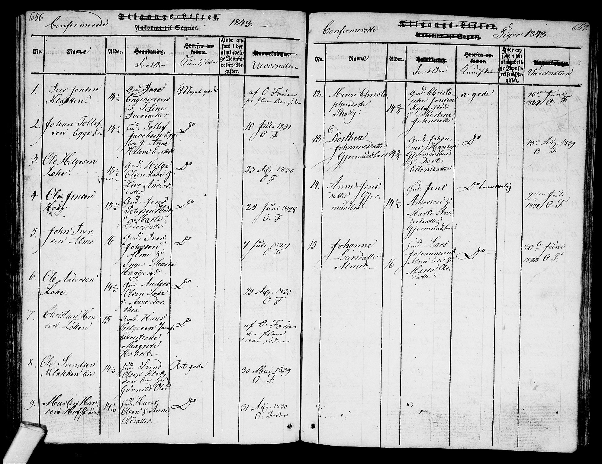 Norderhov kirkebøker, AV/SAKO-A-237/G/Ga/L0003: Klokkerbok nr. I 3 /1, 1814-1876, s. 656-657
