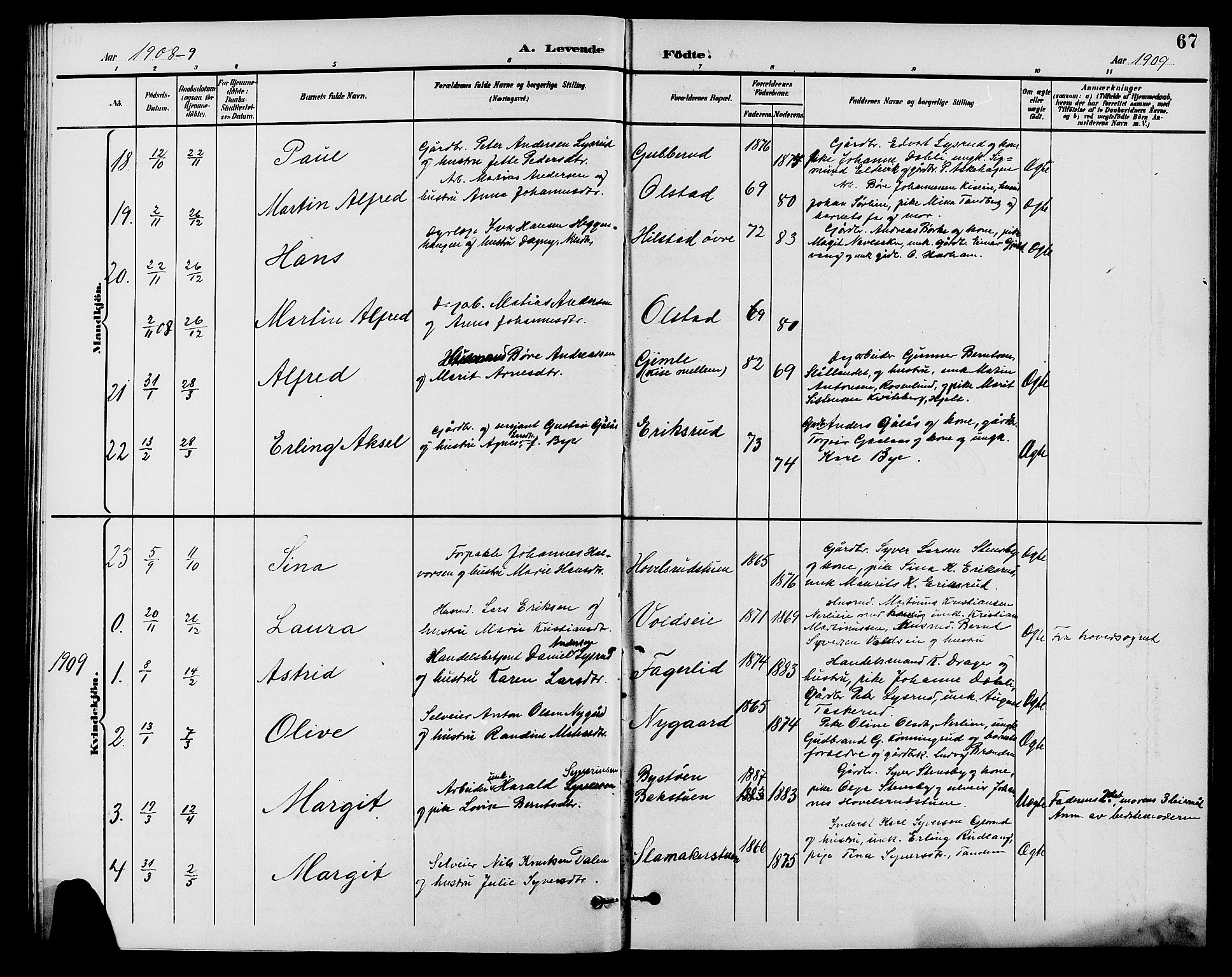Nes prestekontor, Hedmark, AV/SAH-PREST-020/L/La/L0007: Klokkerbok nr. 7, 1892-1912, s. 67