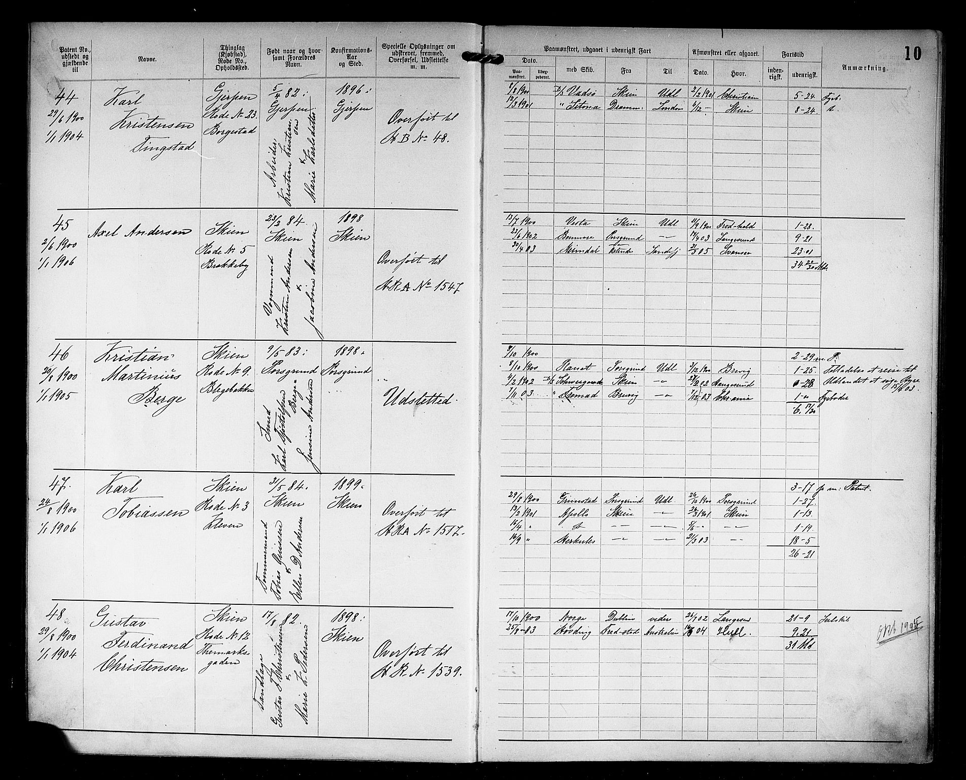 Skien innrulleringskontor, AV/SAKO-A-832/F/Fc/L0005: Annotasjonsrulle, 1899, s. 12