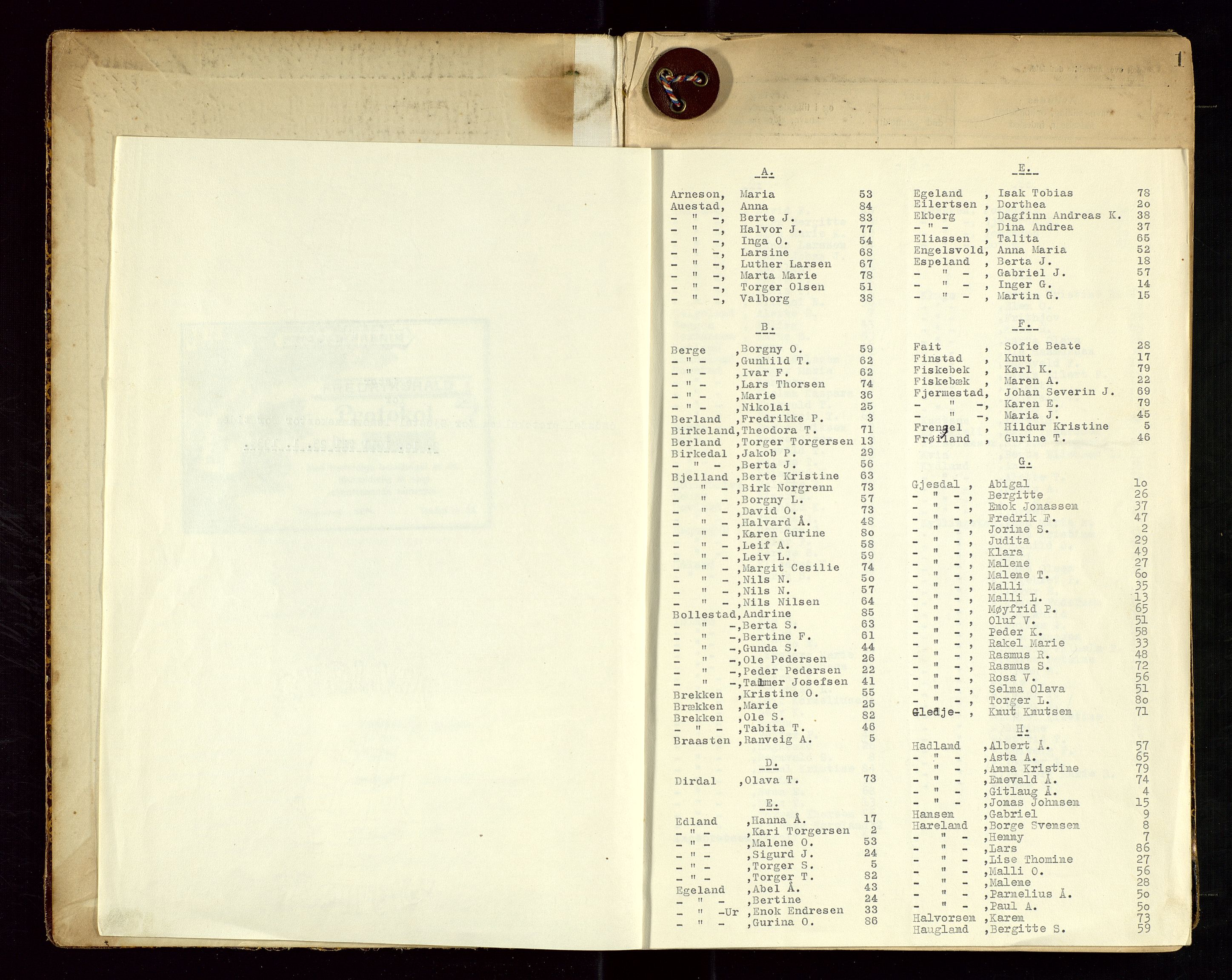 Gjesdal lensmannskontor, AV/SAST-A-100441/Gga/L0002: Dødsfallprotokoll, 1911-1933