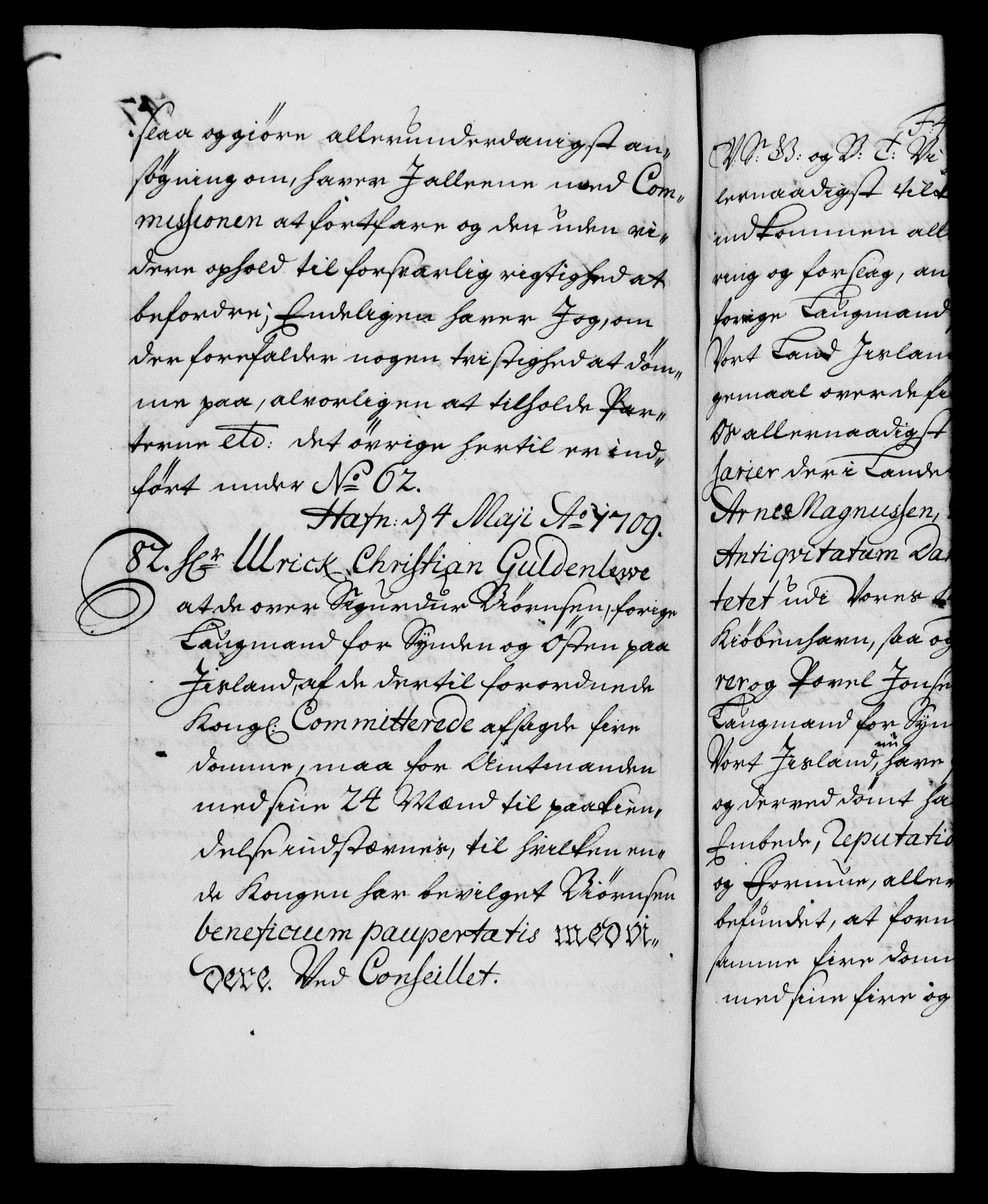 Danske Kanselli 1572-1799, AV/RA-EA-3023/F/Fc/Fca/Fcab/L0018: Norske tegnelser, 1707-1709, s. 547b