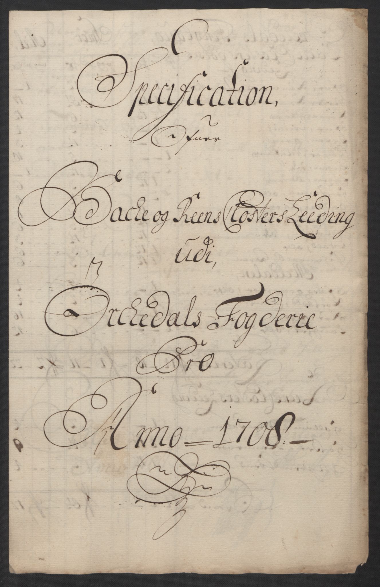 Rentekammeret inntil 1814, Reviderte regnskaper, Fogderegnskap, RA/EA-4092/R60/L3958: Fogderegnskap Orkdal og Gauldal, 1708, s. 400