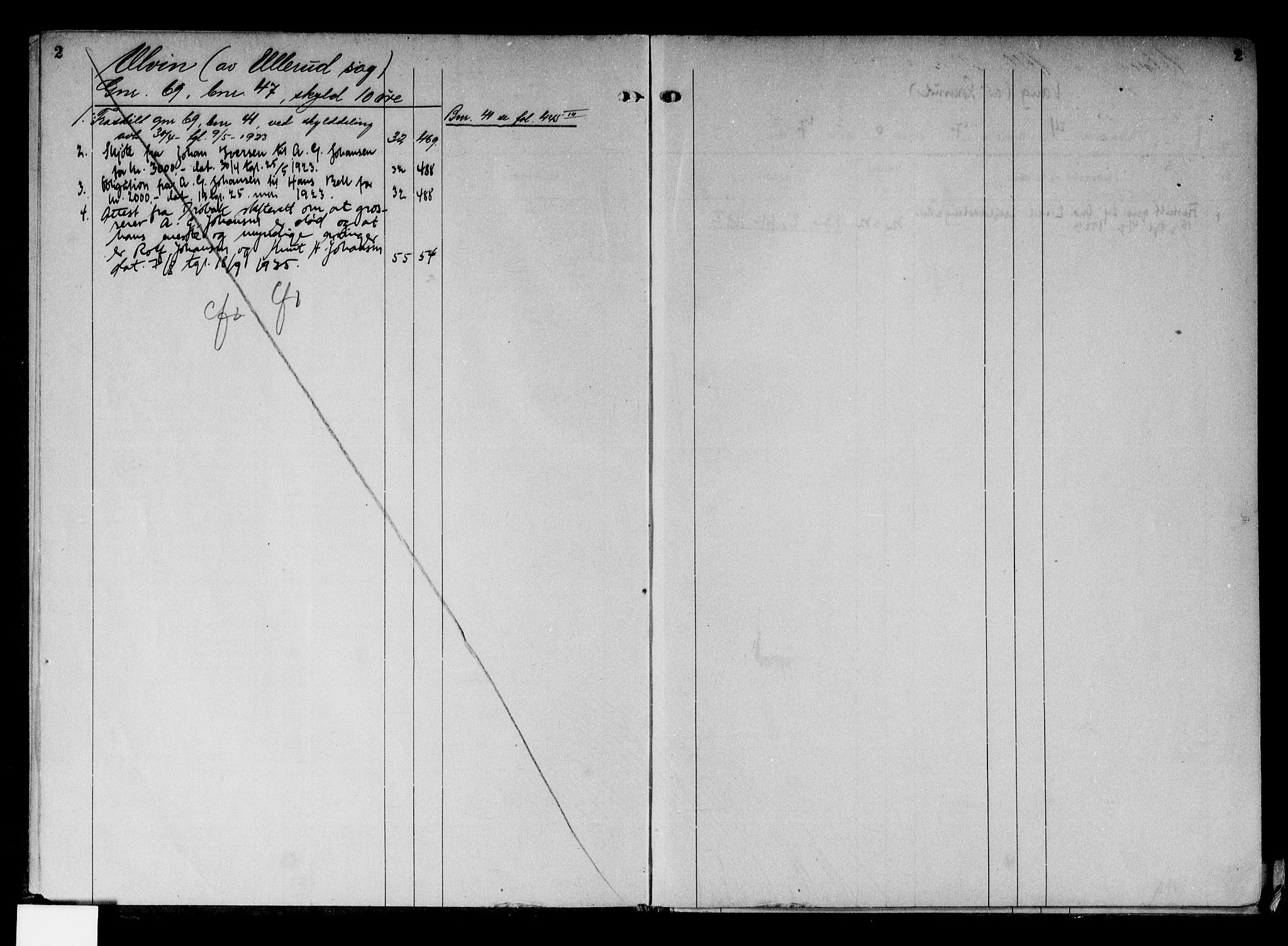 Follo sorenskriveri, SAO/A-10274/G/Gb/Gbc/L0004: Panteregister nr. III 4, 1923-1938, s. 2