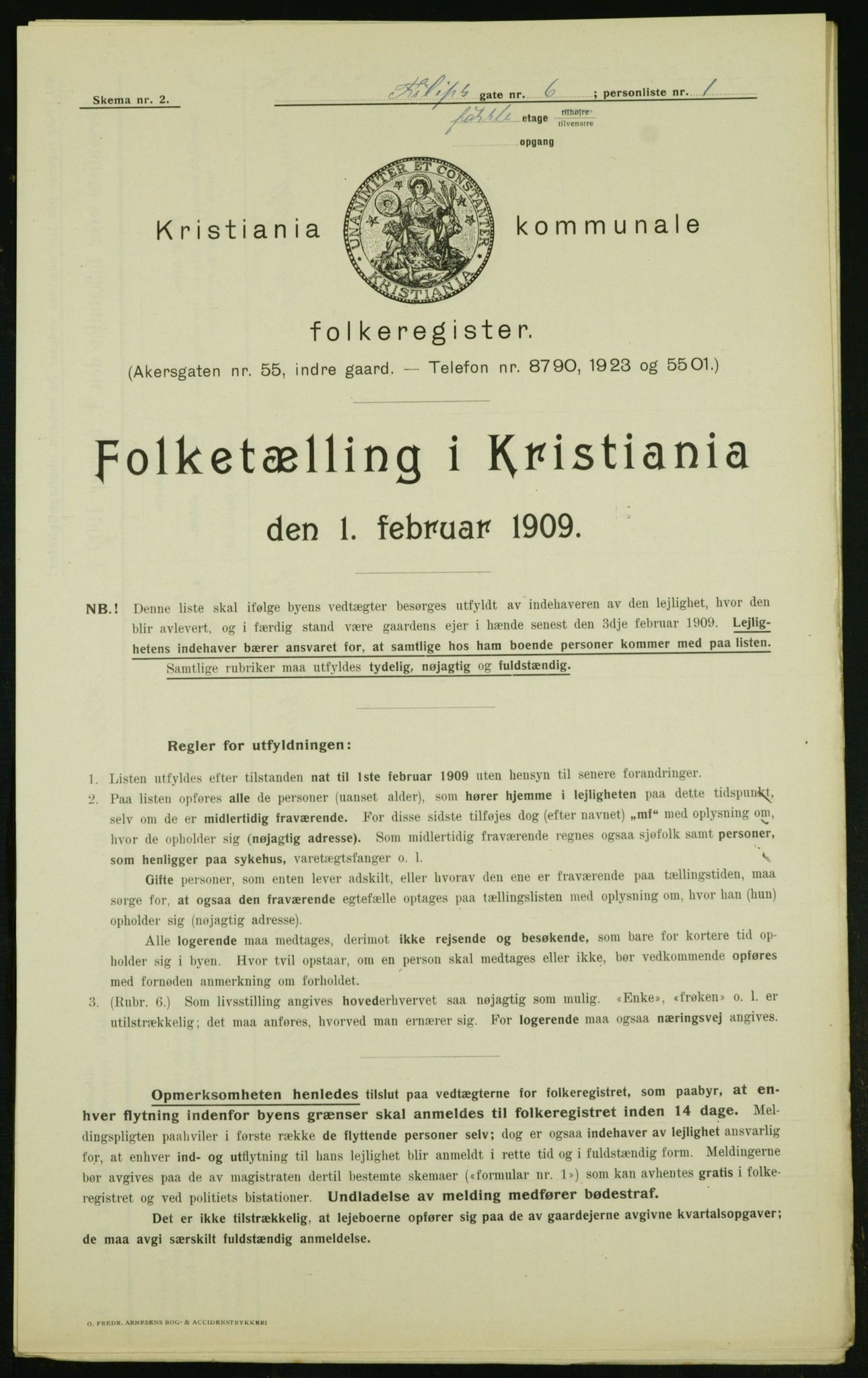 OBA, Kommunal folketelling 1.2.1909 for Kristiania kjøpstad, 1909, s. 21904