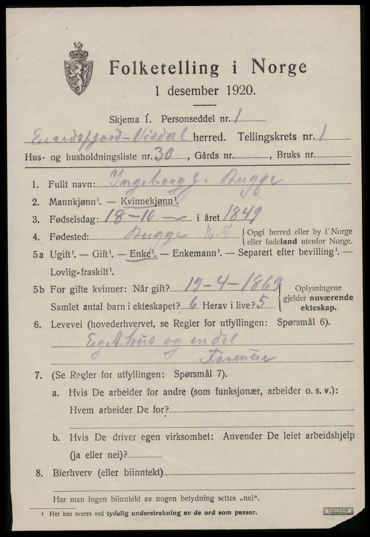 SAT, Folketelling 1920 for 1542 Eresfjord og Vistdal herred, 1920, s. 937