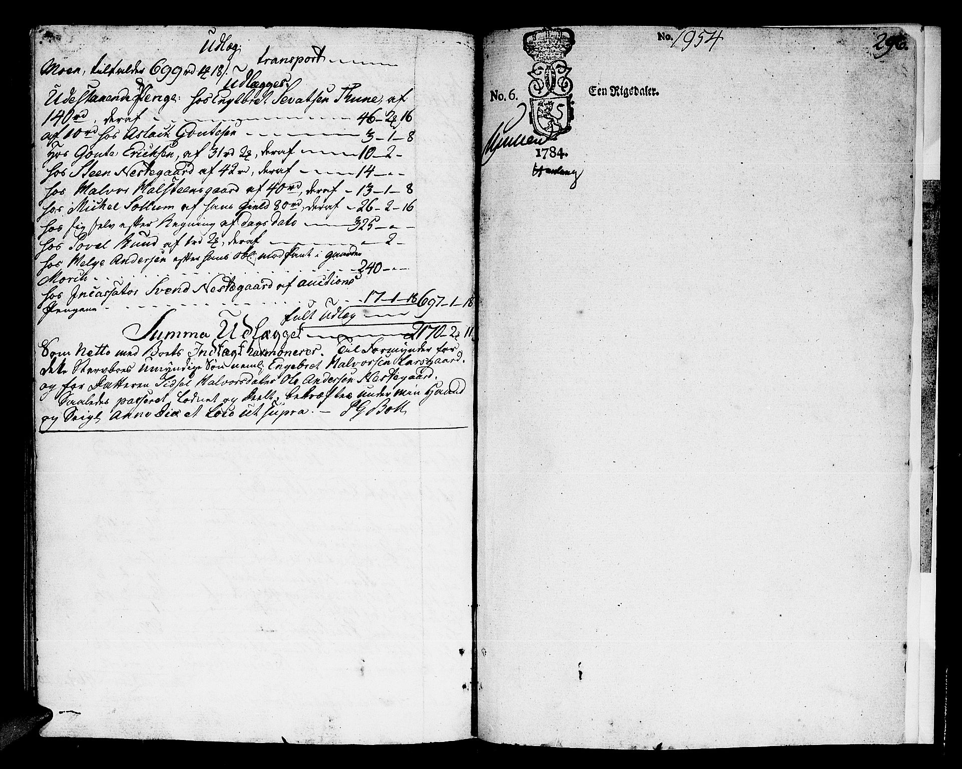 Ringerike og Hallingdal sorenskriveri, SAKO/A-81/H/Ha/L0021: Skifteprotokoll, 1786-1788, s. 295b-296a