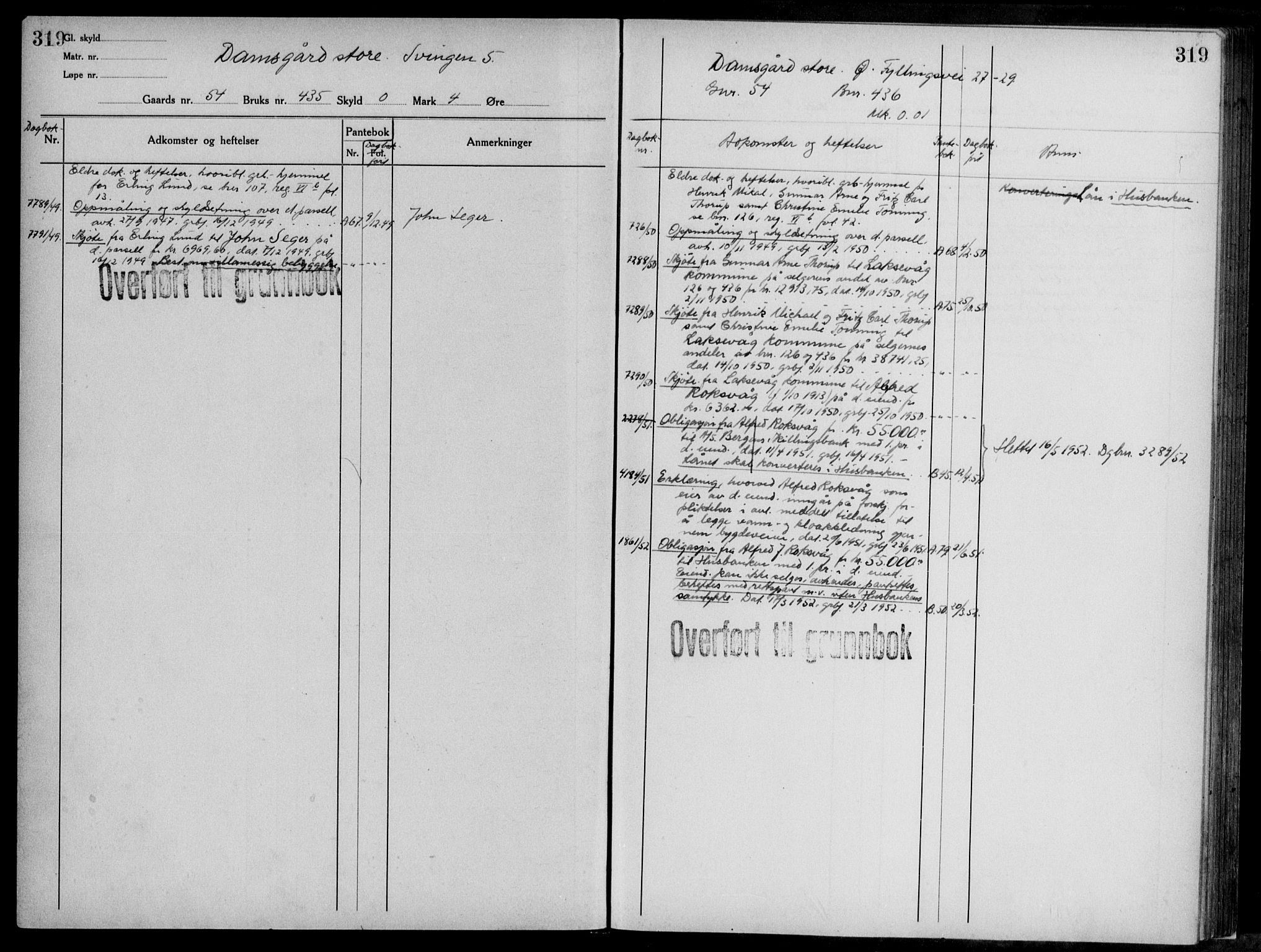 Midhordland sorenskriveri, AV/SAB-A-3001/1/G/Ga/Gab/L0117: Panteregister nr. II.A.b.117, s. 319