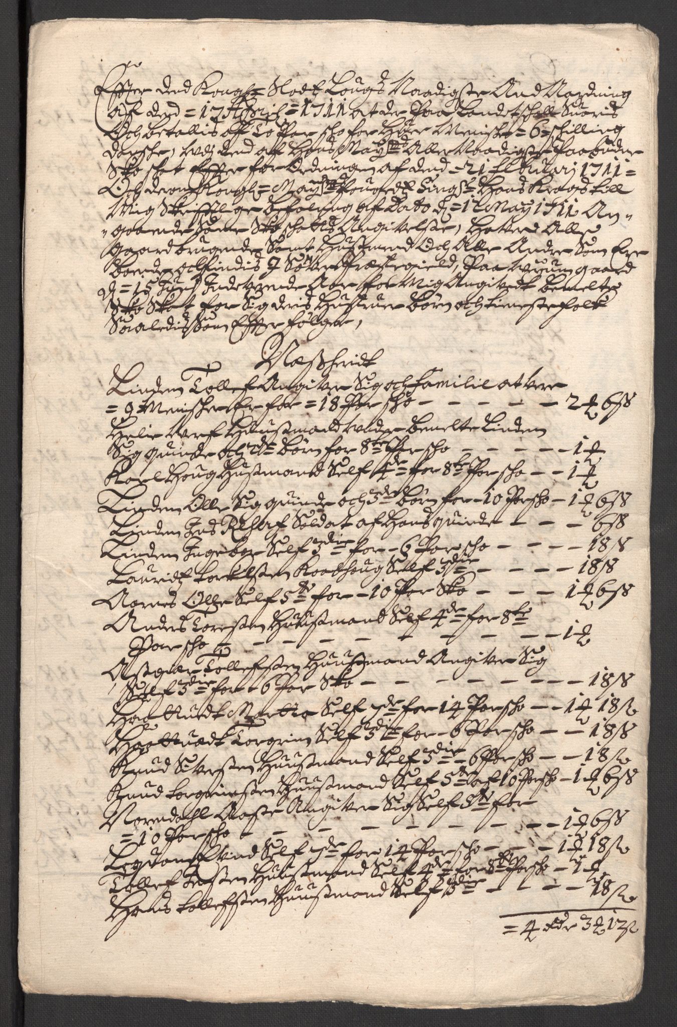 Rentekammeret inntil 1814, Reviderte regnskaper, Fogderegnskap, AV/RA-EA-4092/R36/L2121: Fogderegnskap Øvre og Nedre Telemark og Bamble, 1711, s. 121