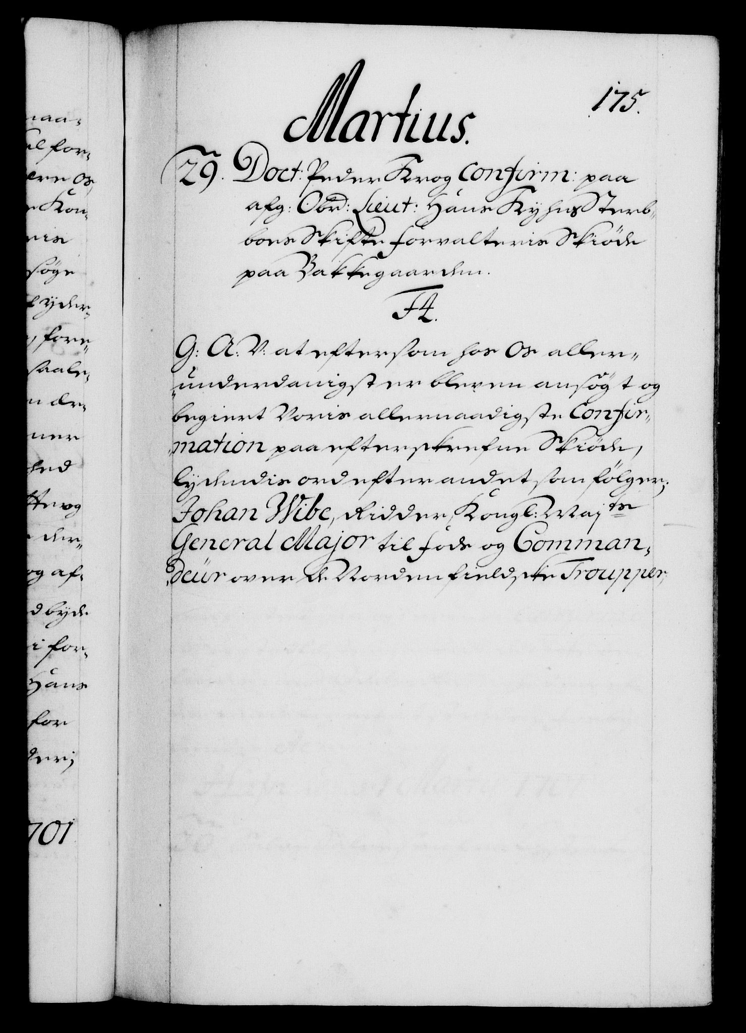 Danske Kanselli 1572-1799, RA/EA-3023/F/Fc/Fca/Fcaa/L0018: Norske registre, 1699-1703, s. 175a